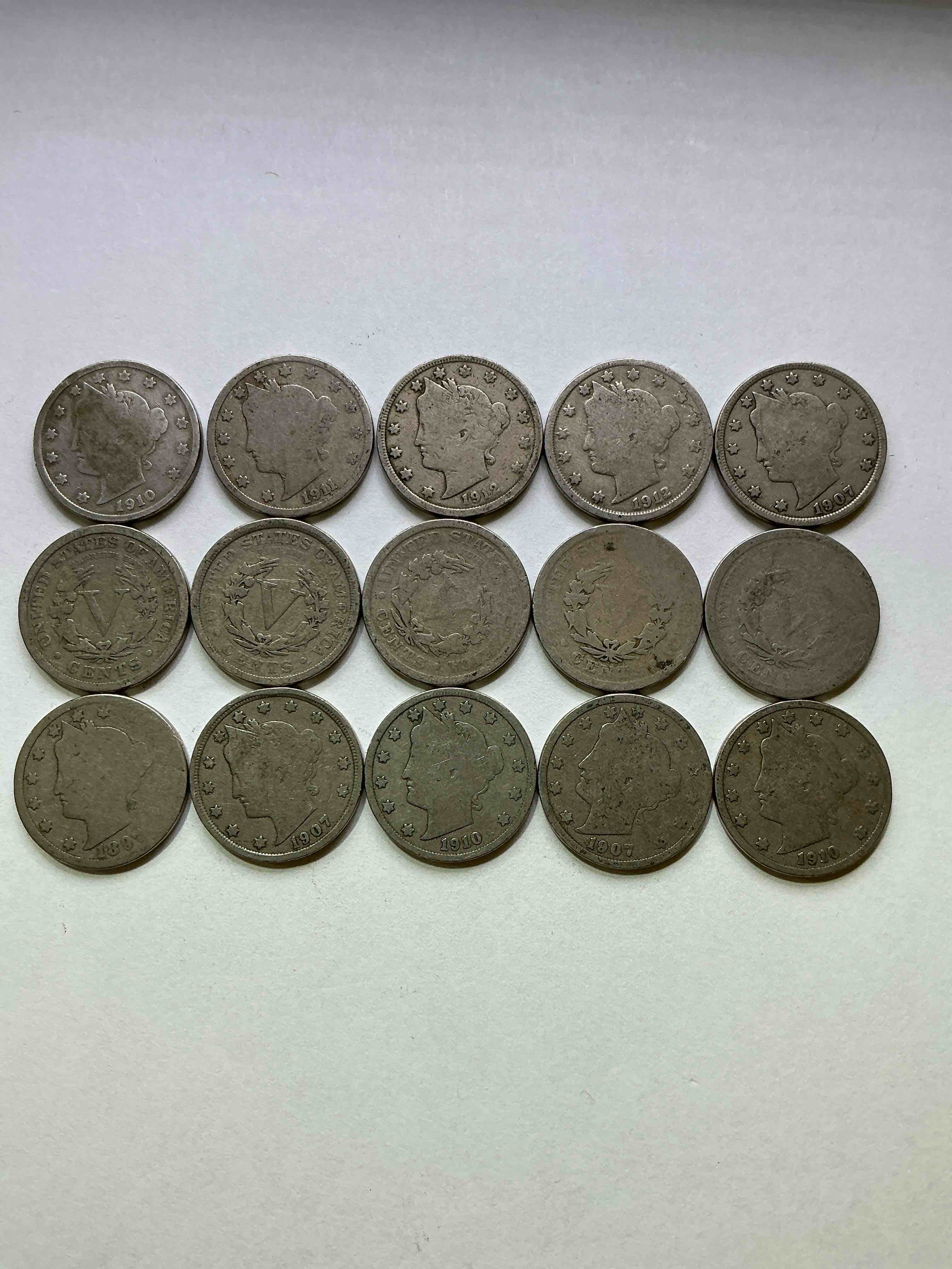 Antique U.S. V Nickels! Think Of The History These Coins Have Seen!, Liberty Head V Nickels Were Minted Up Until 1913 & Were The Style Of Nickels Before Buffalo Nickels. Own Some Cool Pieces Of History! Rare To See These Coins With The "Date On" In Circulated Condition!