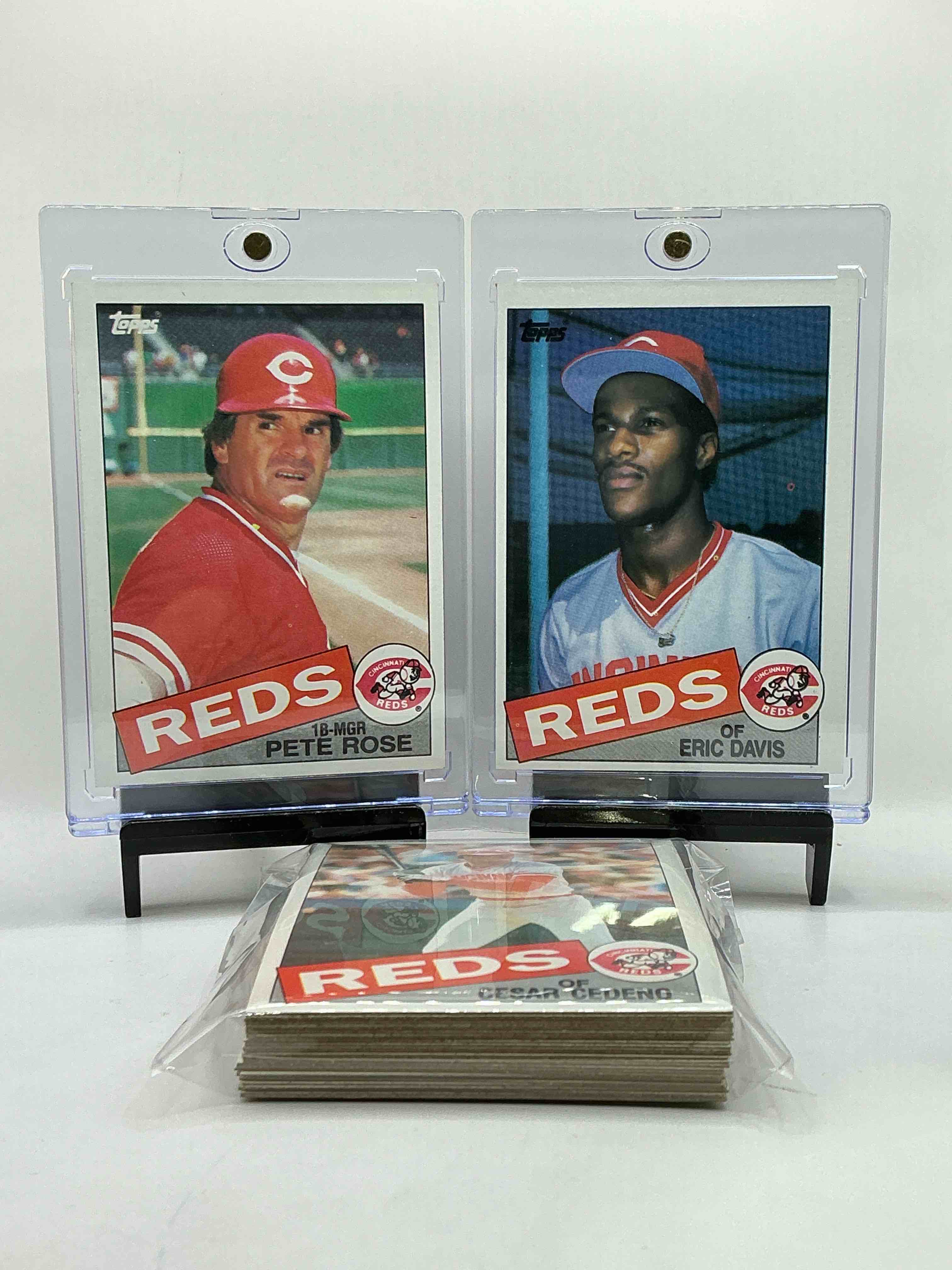 1985 Reds Topps Baseball Team Set! Vintage Reds Lot! Pete Rose, Eric Davis, Dave Concepción, Jeff Russell, Jeff, Russell, John Franco, Joe Price, Eddie Milner, J Tibbs, Mario, Soto, Tony Perez, Ted Powell & More… Cincinnati Reds! 