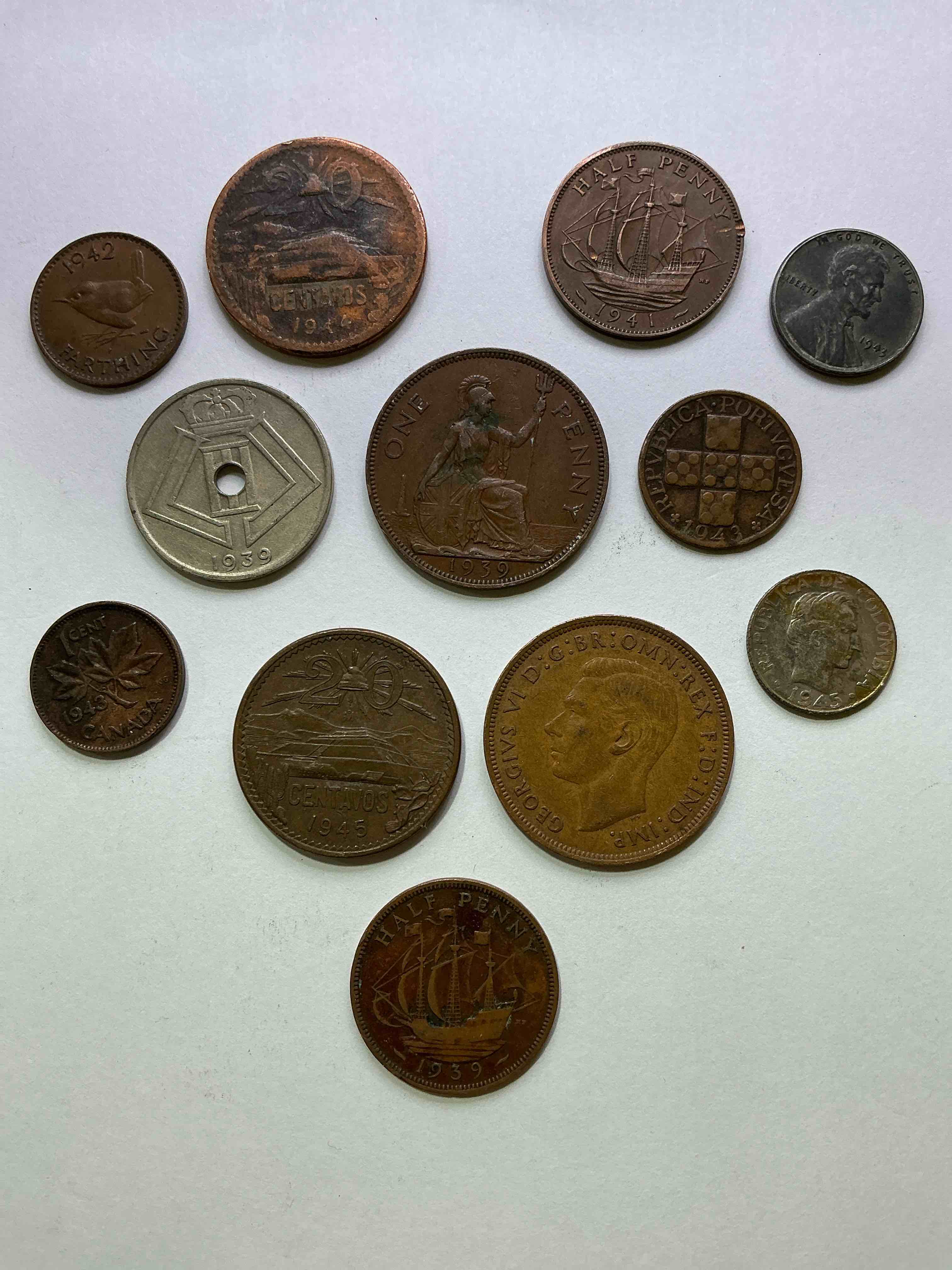 World War Two Buffs Rejoice! Up For Auction Is An Awesome Collection Of World War II Era Coins (1939-1945) From Around The World! Really Hard To Collect & Find In One Place! Really Cool Pieces Of History!