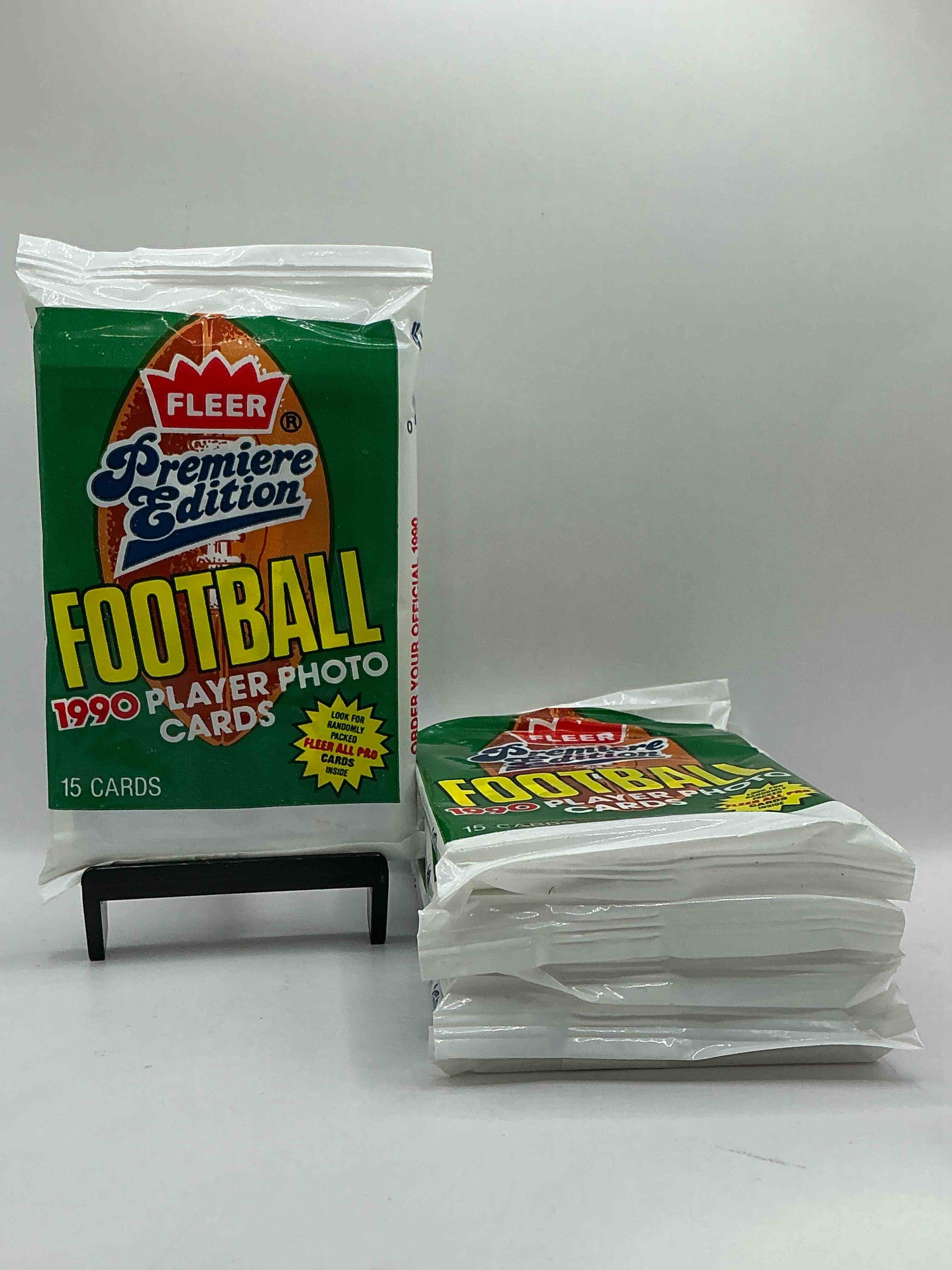 Awesome Premiere Edition Sports Cards! Emmitt Smith Rookie Year! 1990 Fleer Premiere Edition Unopened Packs Direct From Original Box! Search For Emmitt Smith Rookies!