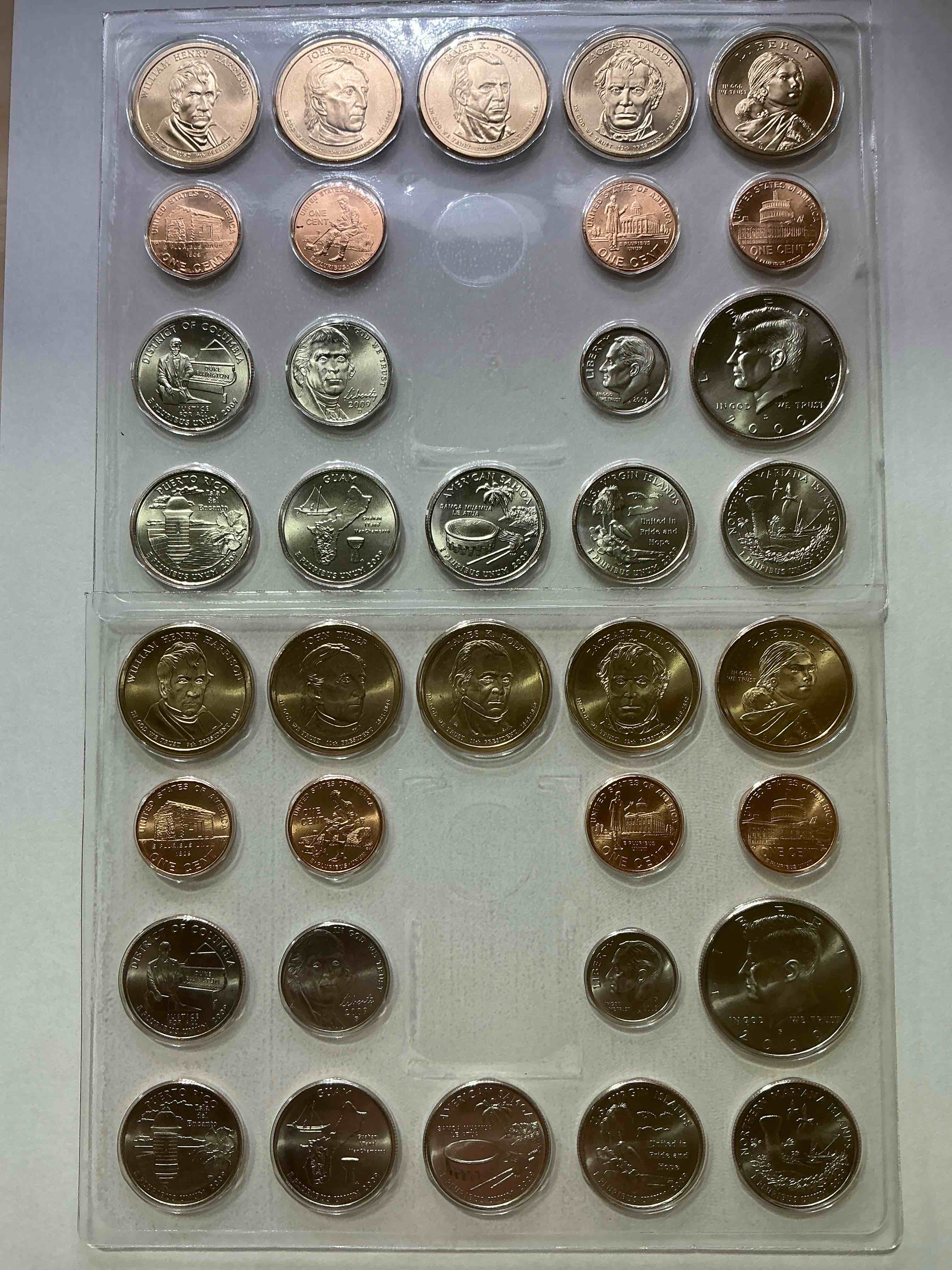 36 Coin Craziness! Denver & Philly Mints! 2009 Uncirculated Mint Coins! Includes Half Dollars, President Dollar Coins, Dimes, Nickels, Pennies & Quarters! Cool Coin Collectible! 