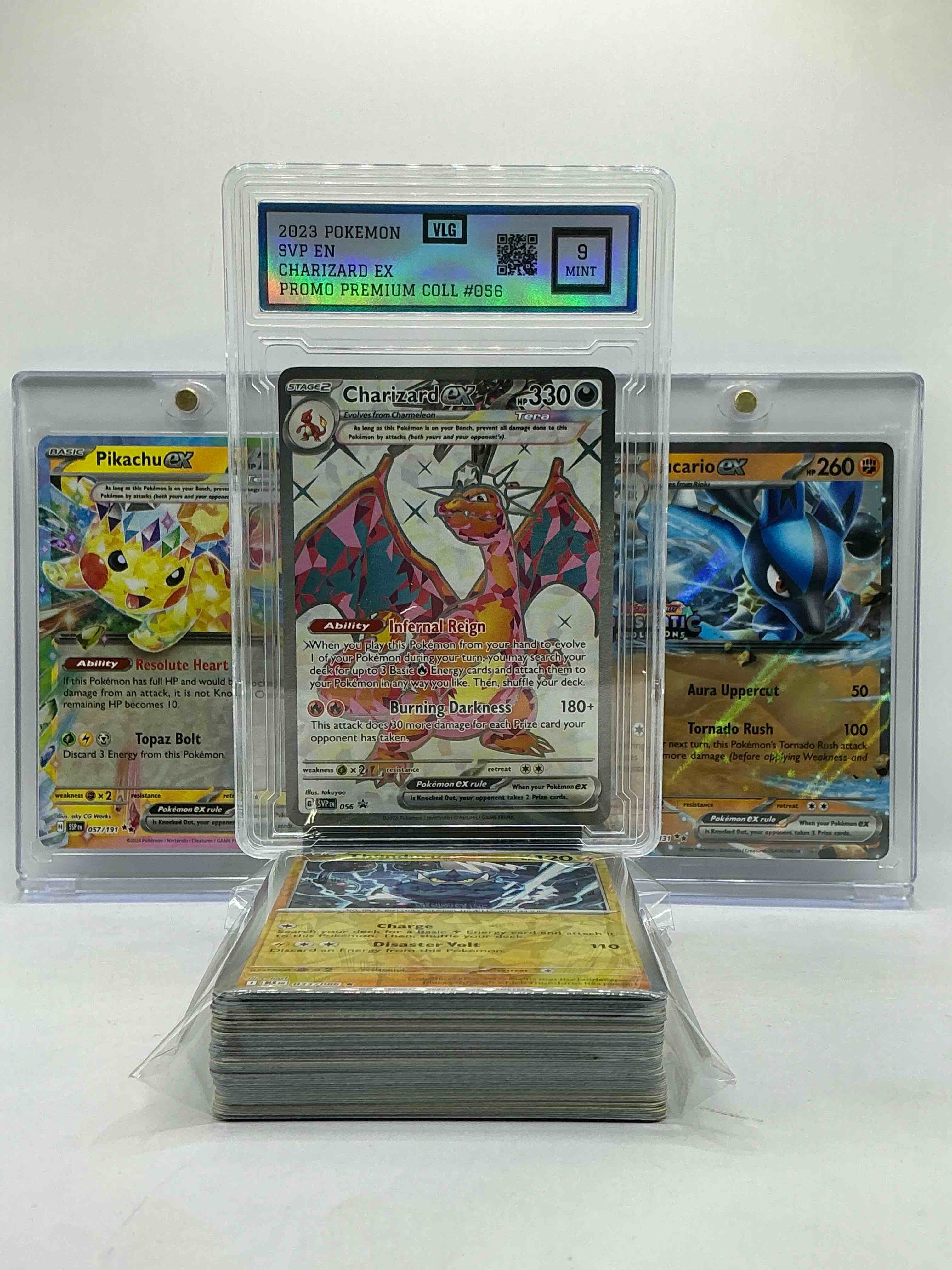Charizard EX Graded Infernal Reign Holo, Pikachu EX Beautiful Color Blast Holo & Lucario EX Holo! EX Holo Insanity! This 50 Card Pokémon Lot Is Filled With Holos, Commons, Legends & More!