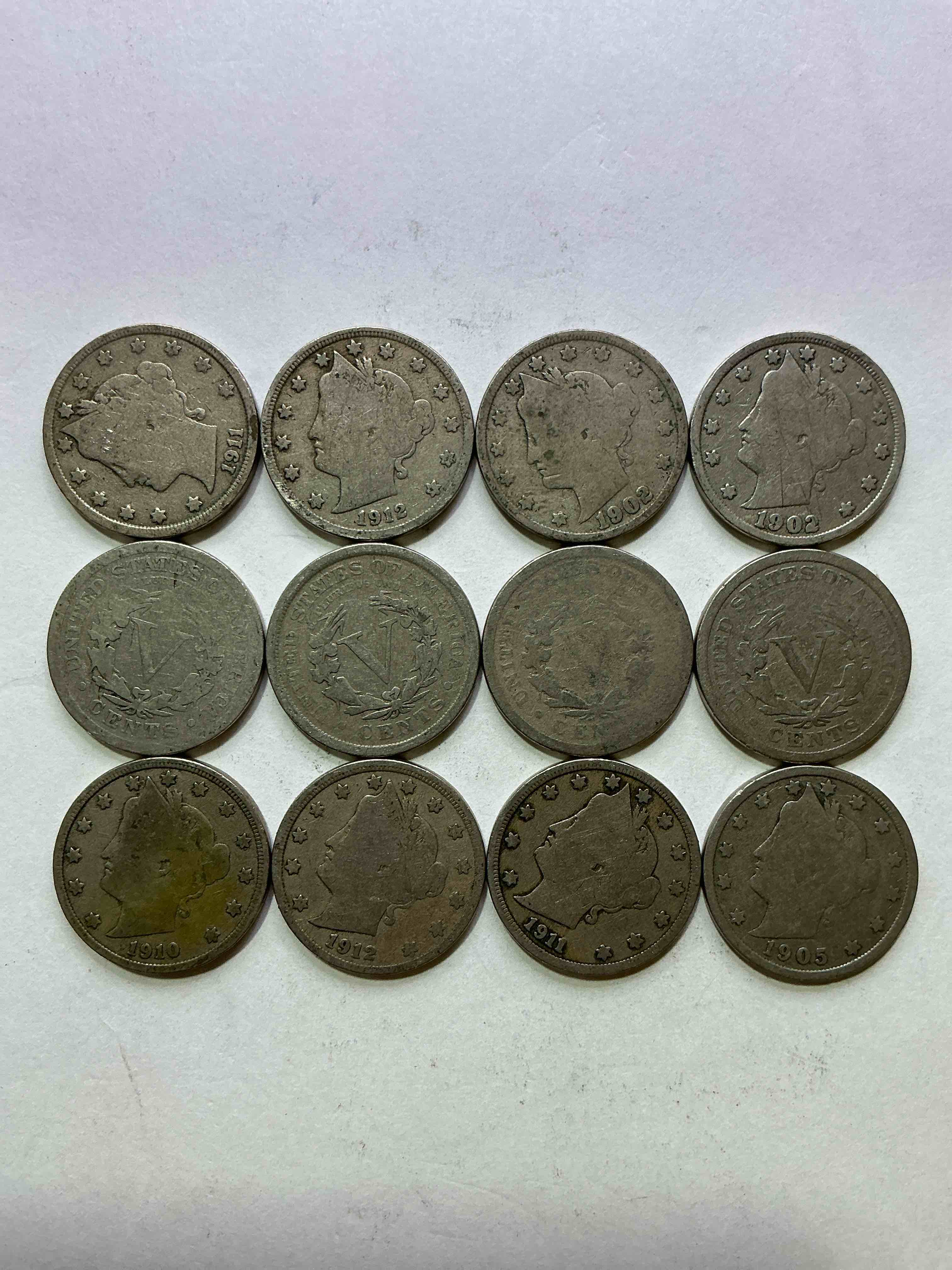 Antique U.S. V Nickels! Think Of The History These Coins Have Seen!, Liberty Head V Nickels Were Minted Up Until 1913 & Were The Style Of Nickels Before Buffalo Nickels. Own Some Cool Pieces Of History! Rare To See These Coins With The "Date On" In Circulated Condition!