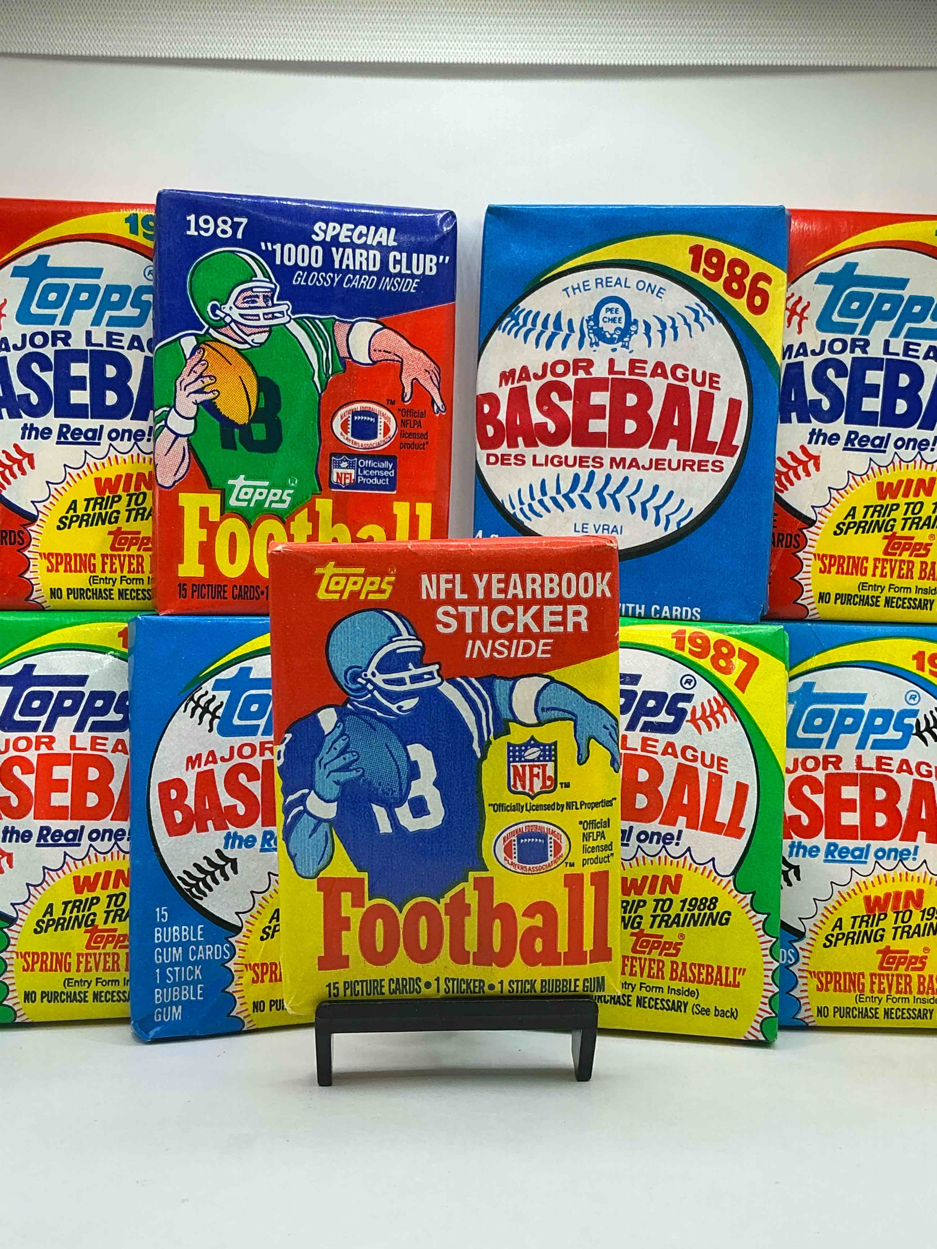 80’s Sports Fans Rejoice! Check Out These True Baseball & Football “Wax” Packs… Including Ultra Rare & Hard To Collect 1985 & 1987 Football Packs! 1986 O-Pee-Chee Baseball, 1987, 1989 & 1988 Topps As Well 