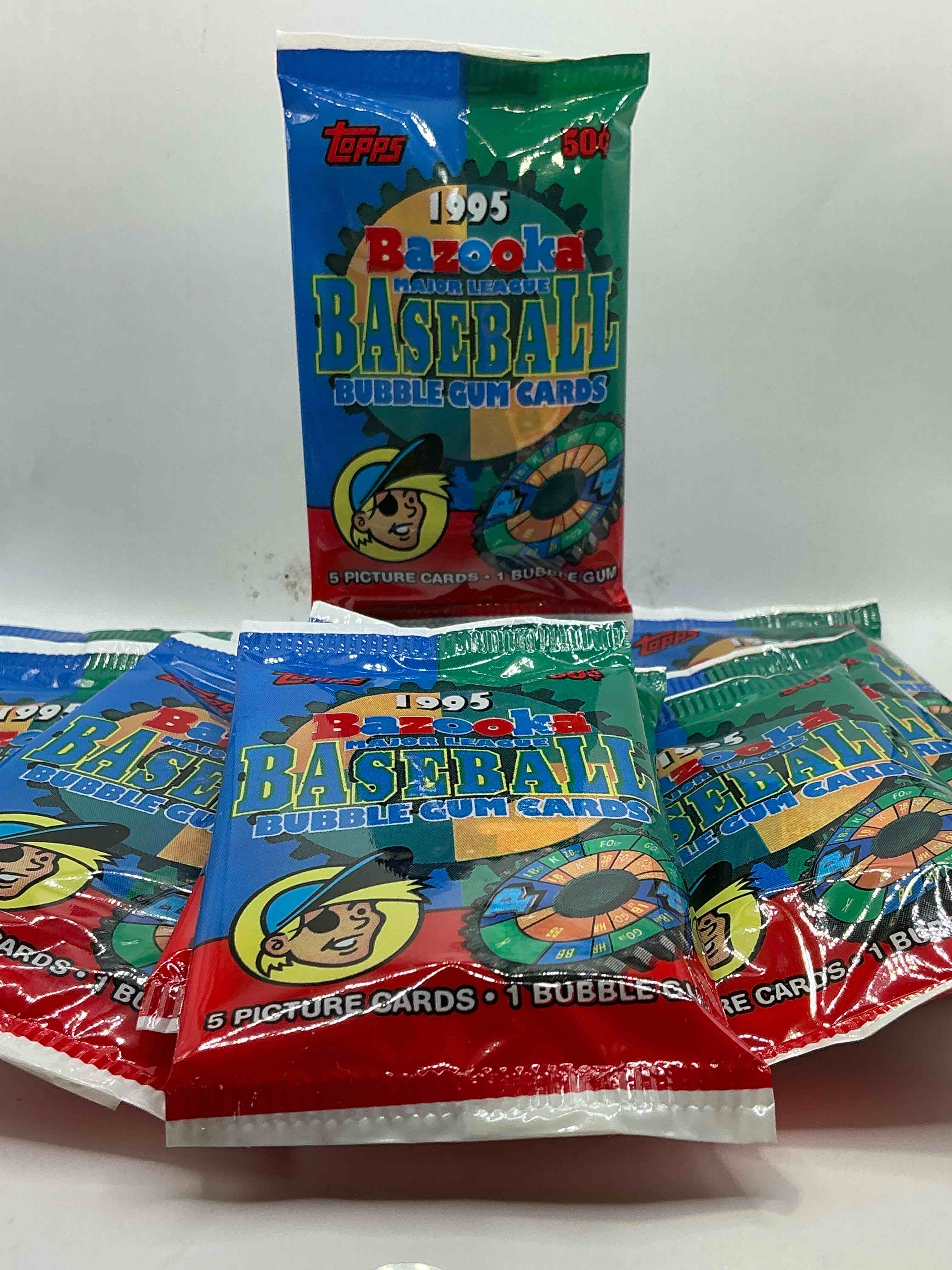 1995 Bazooka Baseball Bubblegum Cards! 1995 Topps Baseball Treasure! These Packs Have 5 Cards & Gum Inside! Cool Piece Of Baseball Memorabilia!