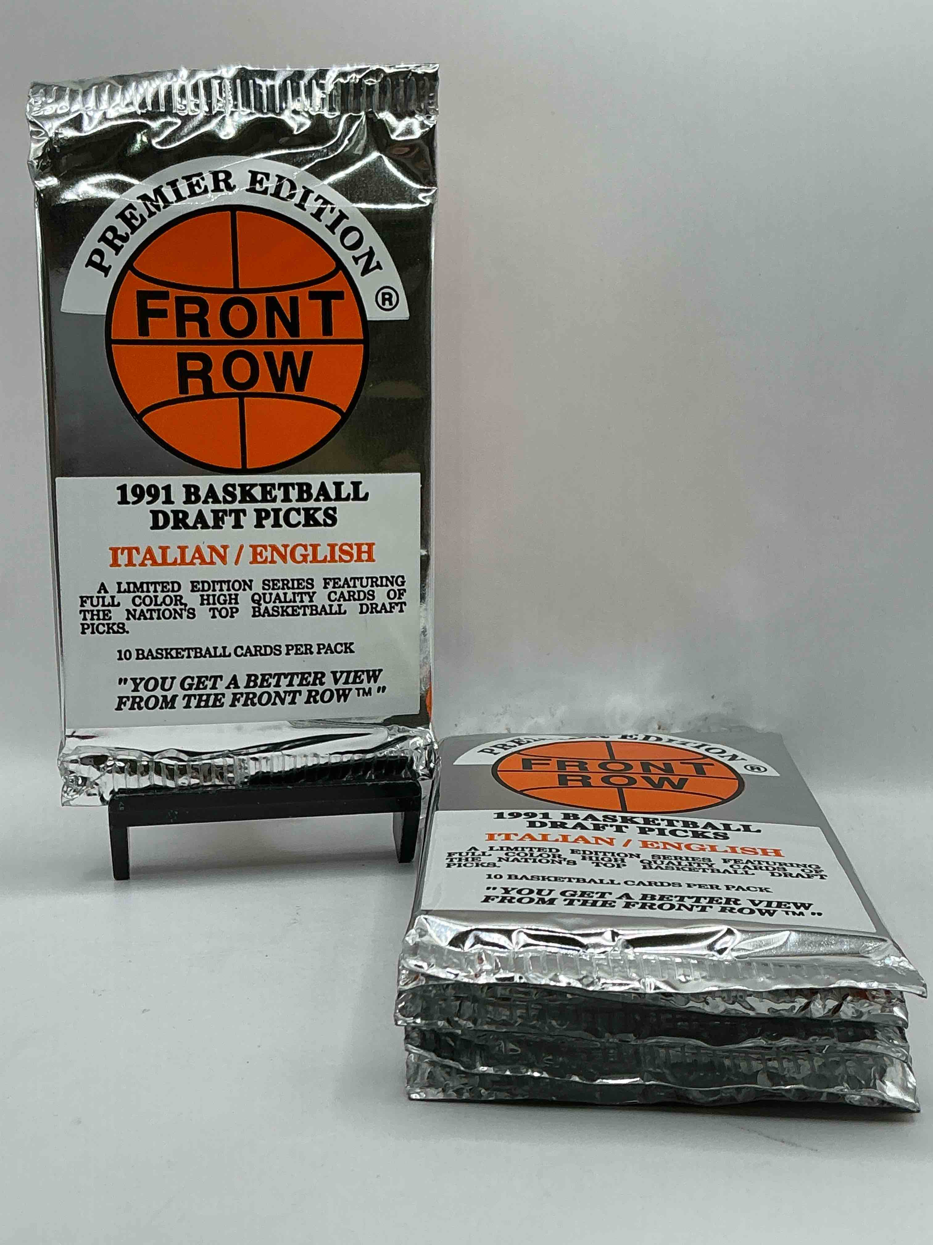 1991 Throwback Rarity! Here's Something You've Probably NEVER Seen! 1991 Front Row College Basketball / NBA Unopened Sealed Packs, Direct From Sealed Original Retail Case! Includes Randomly Inserted Rare Autograph Cards! Front Row Was The “Original" College Jersey Card Packs Back In The Day & Has Long Been Defunct. These Cards Are Becoming Serious Collector Items Due To Their Scarcity. These Things Are Serious Rare! Own Some Great Sports Card History & Something You'll Rarely See Again!