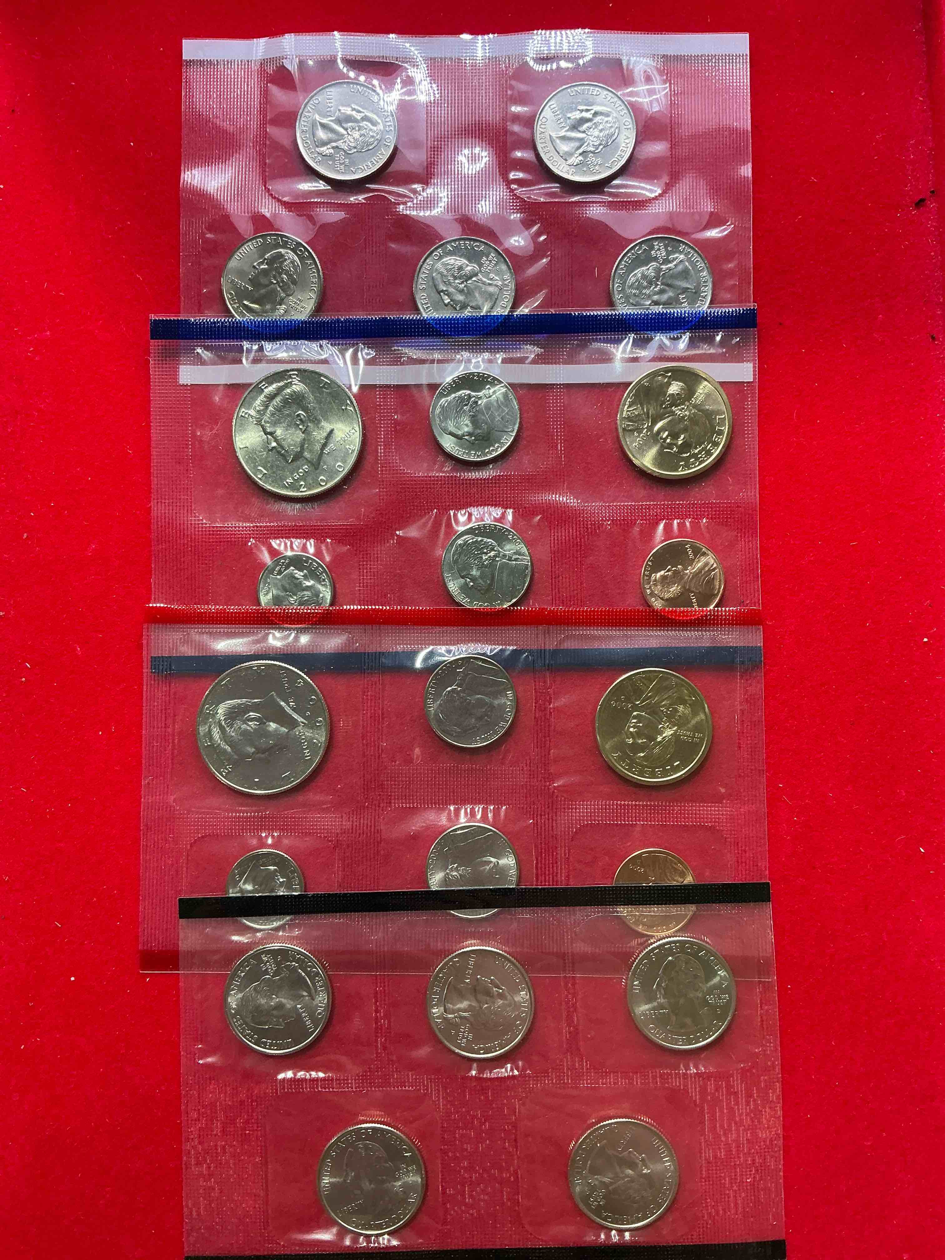 2004 Philadelphia & Denver Mint Coins! 22 Coins, Including Sacagawea Dollars, Half Dollars, State Quarters, Nickels, Dimes & Pennies! Wow!