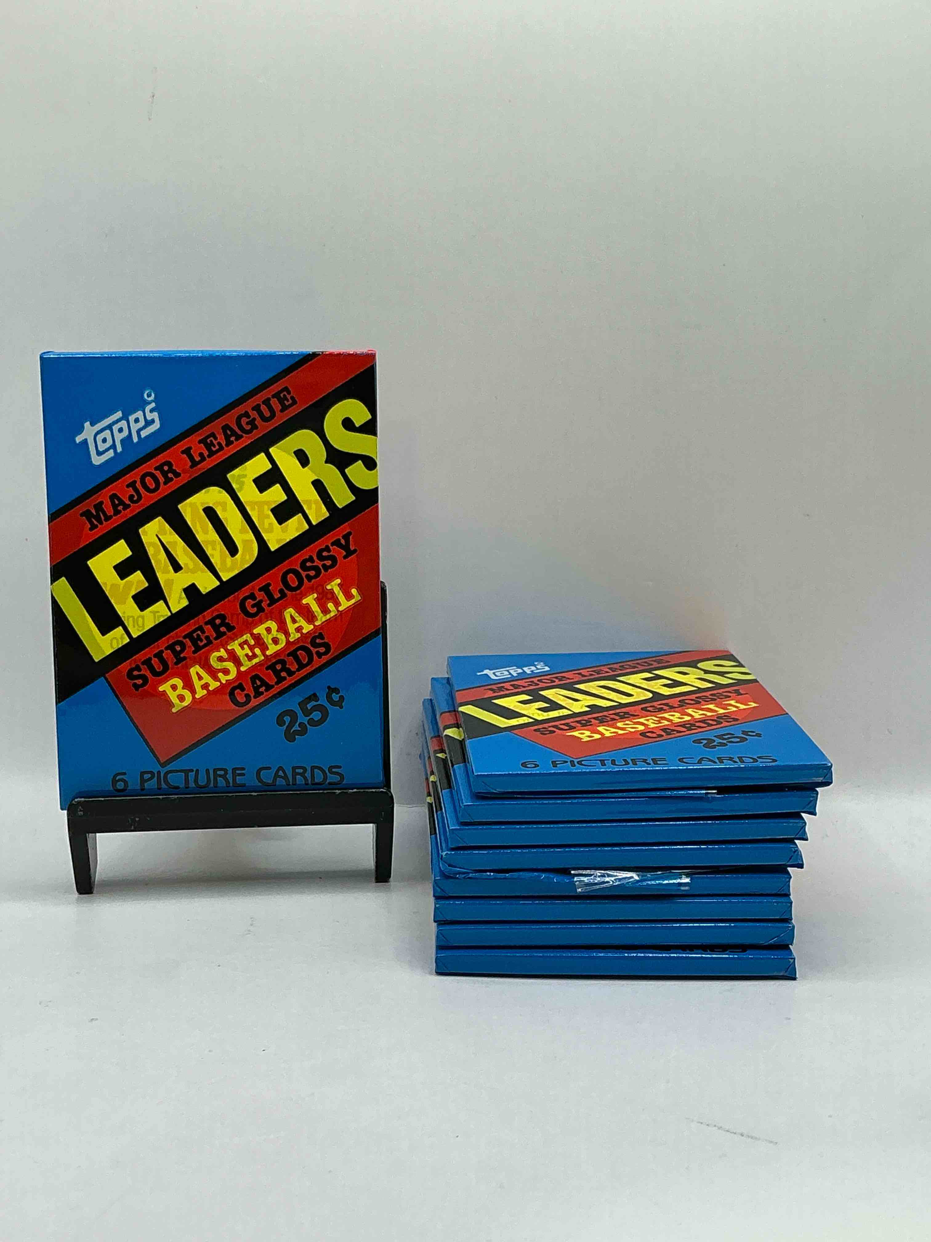 Ultra Rare! 1986 "MLB Leaders" Unopened Miniature Baseball Collectible Card Packs, 6 Cards Per Pack, Direct From Original Retail Case. Super Rare, Impossible To Find! Like New Condition!
