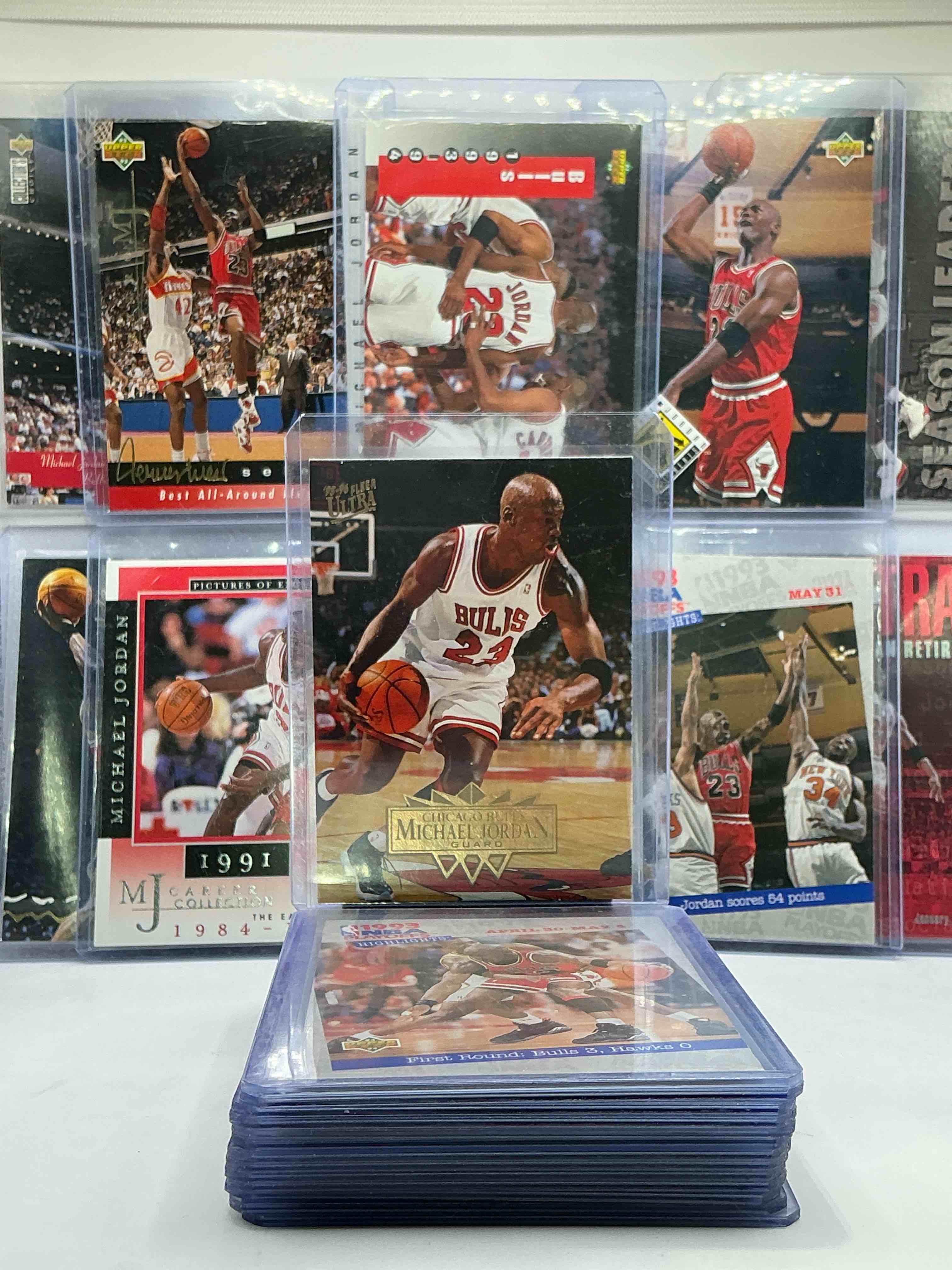 Michael Jordan 24 Card Lot… Collect The GOAT! Insane Cards, From All Different Brands & Years! Fleer, NBA Hoops, Upper Deck & More! Michael Jordan Fans! 