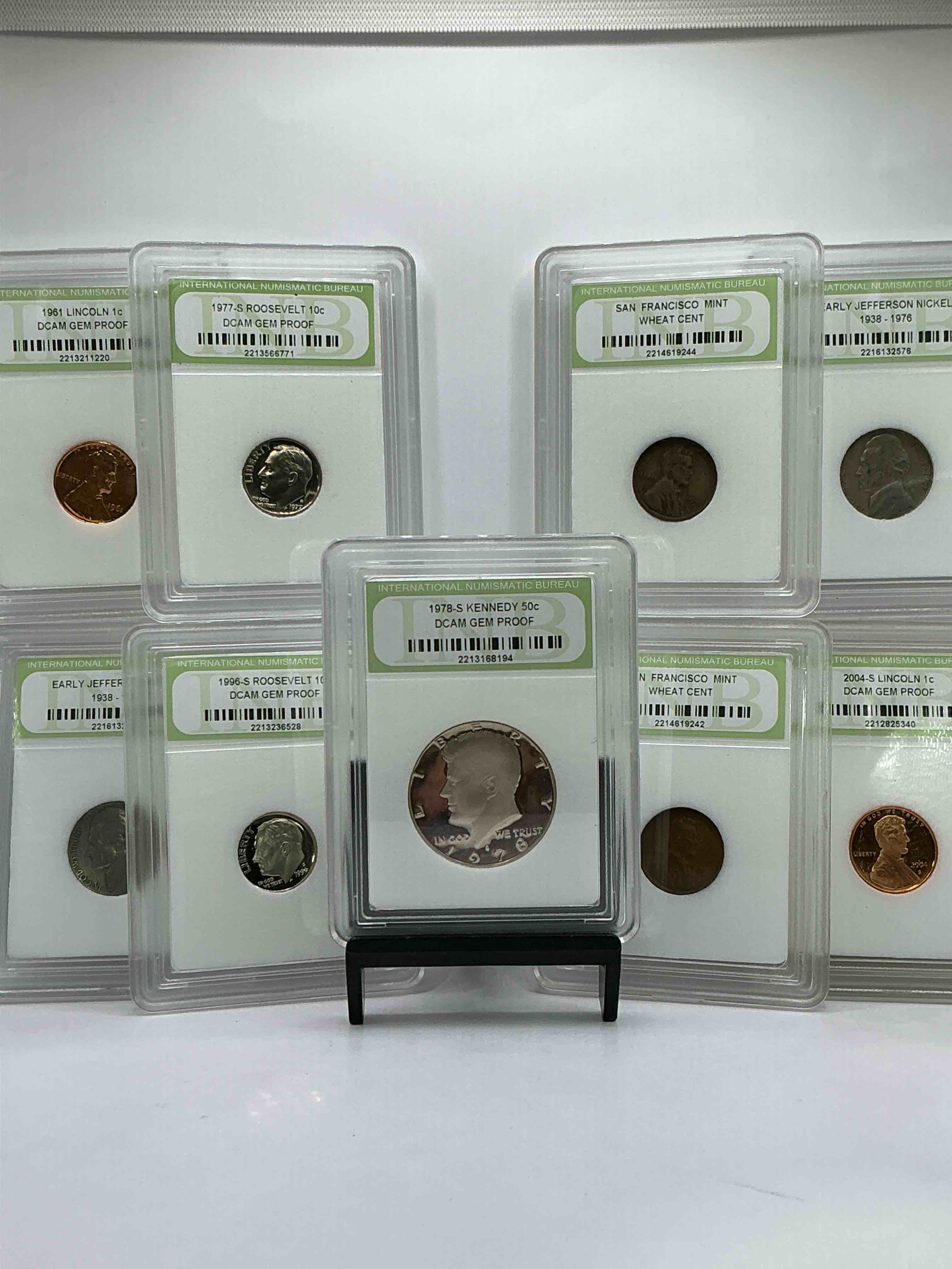 Collector's Dream! 9 Different Rare, Slabbed U.S. Collector Coins In Certified/Catalogued Protective Slab Cases! A Great Way to Build An Incredible Collection Of Protected, Rare U.S. Coins! Great For The Coin Fan & Collector!