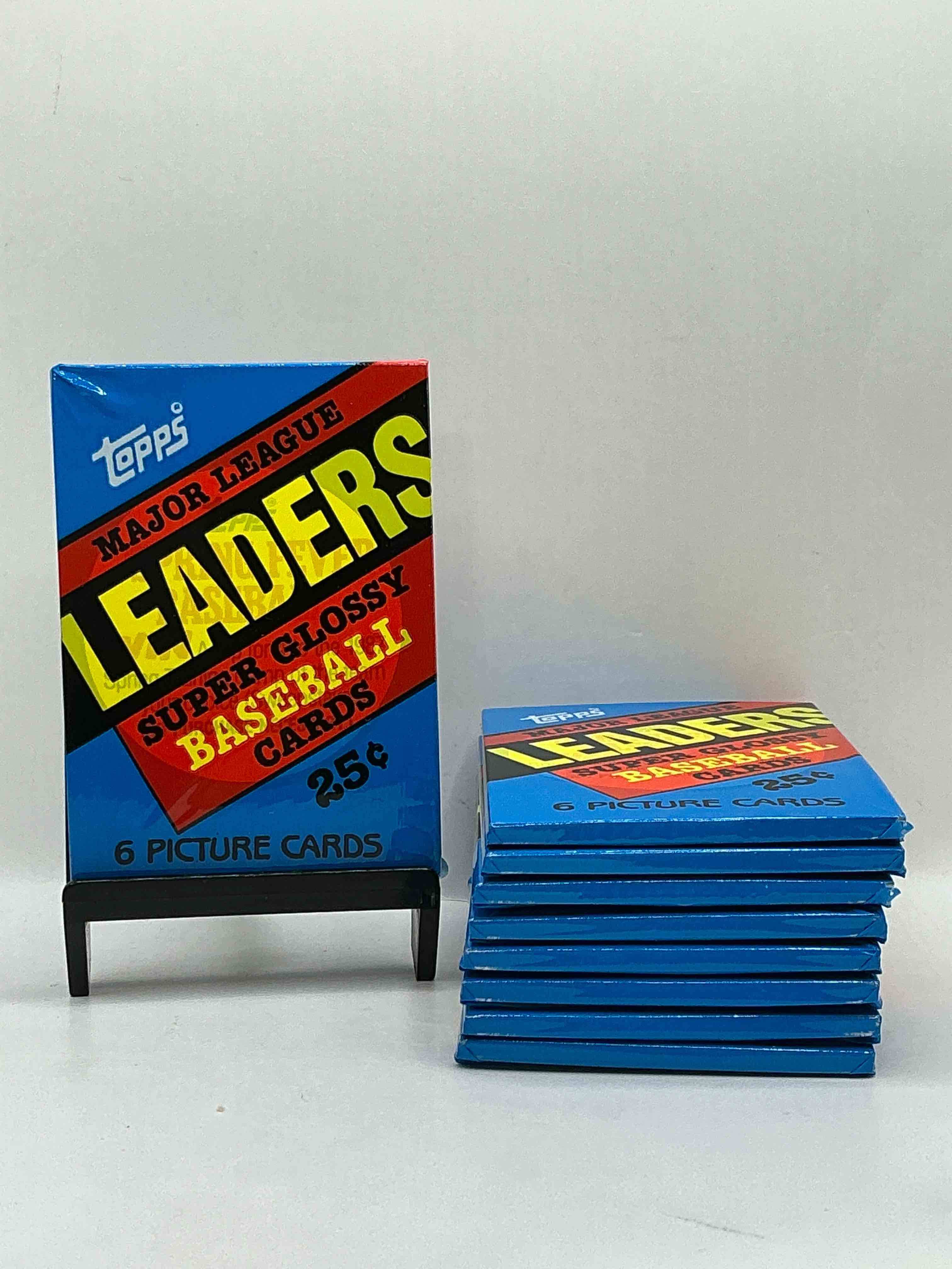 Ultra Rare! 1986 "MLB Leaders" Unopened Miniature Baseball Collectible Card Packs, 6 Cards Per Pack, Direct From Original Retail Case. Super Rare, Impossible To Find! Like New Condition!