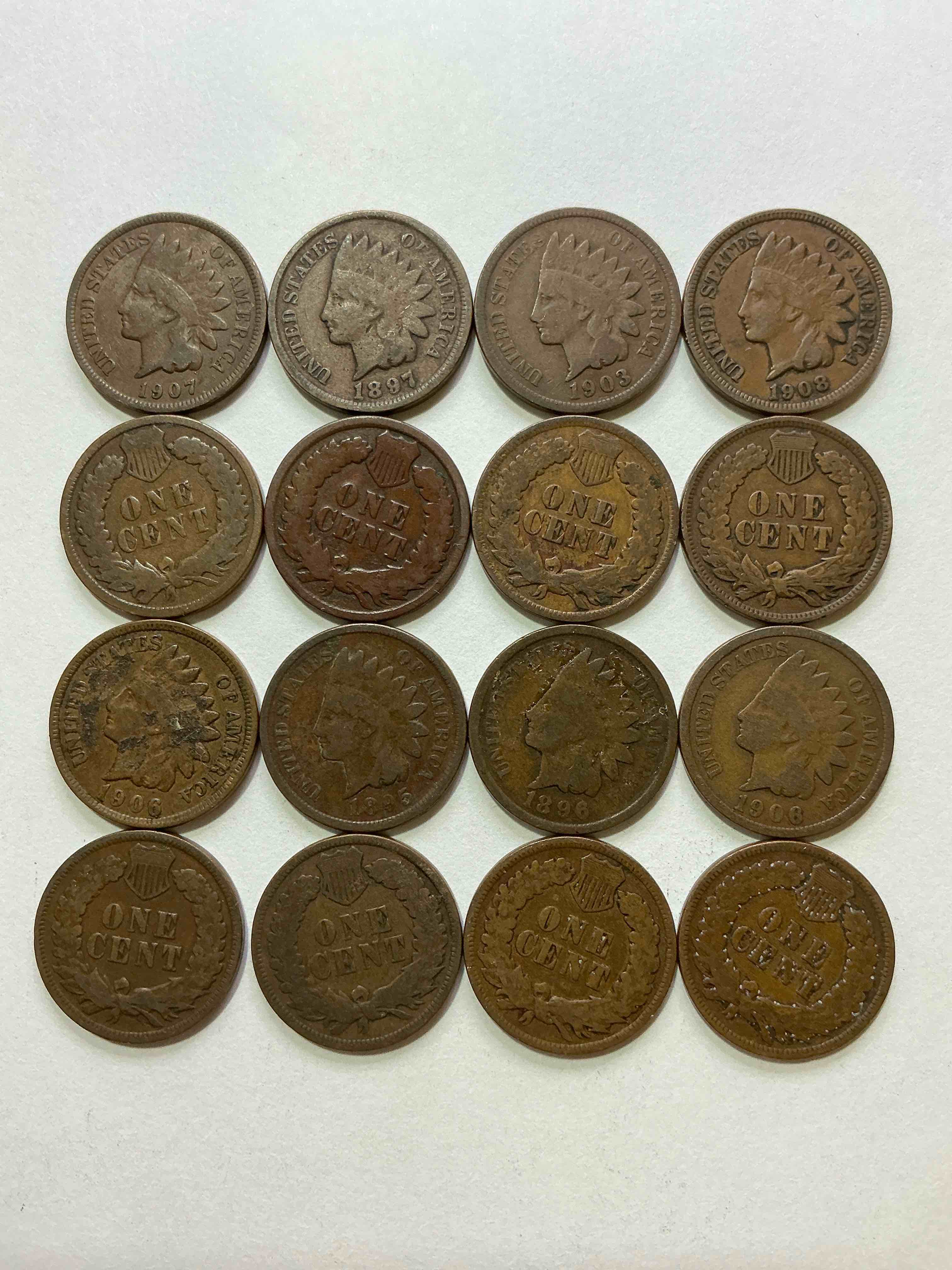 Indian Head Pennies! These Gorgeous U.S. Pennies Were Minted From 1859-1909 & Have Become Serious Collector Items! The "Indian Head" Design Is Actually A Representation Of Lady Liberty Wearing An Indian Headdress. Here Are Beautiful, Well-Kept Examples Representing Many Different Mint Years! Great For Collecting, Investing & Learning History, & Rare With Visible Dates!