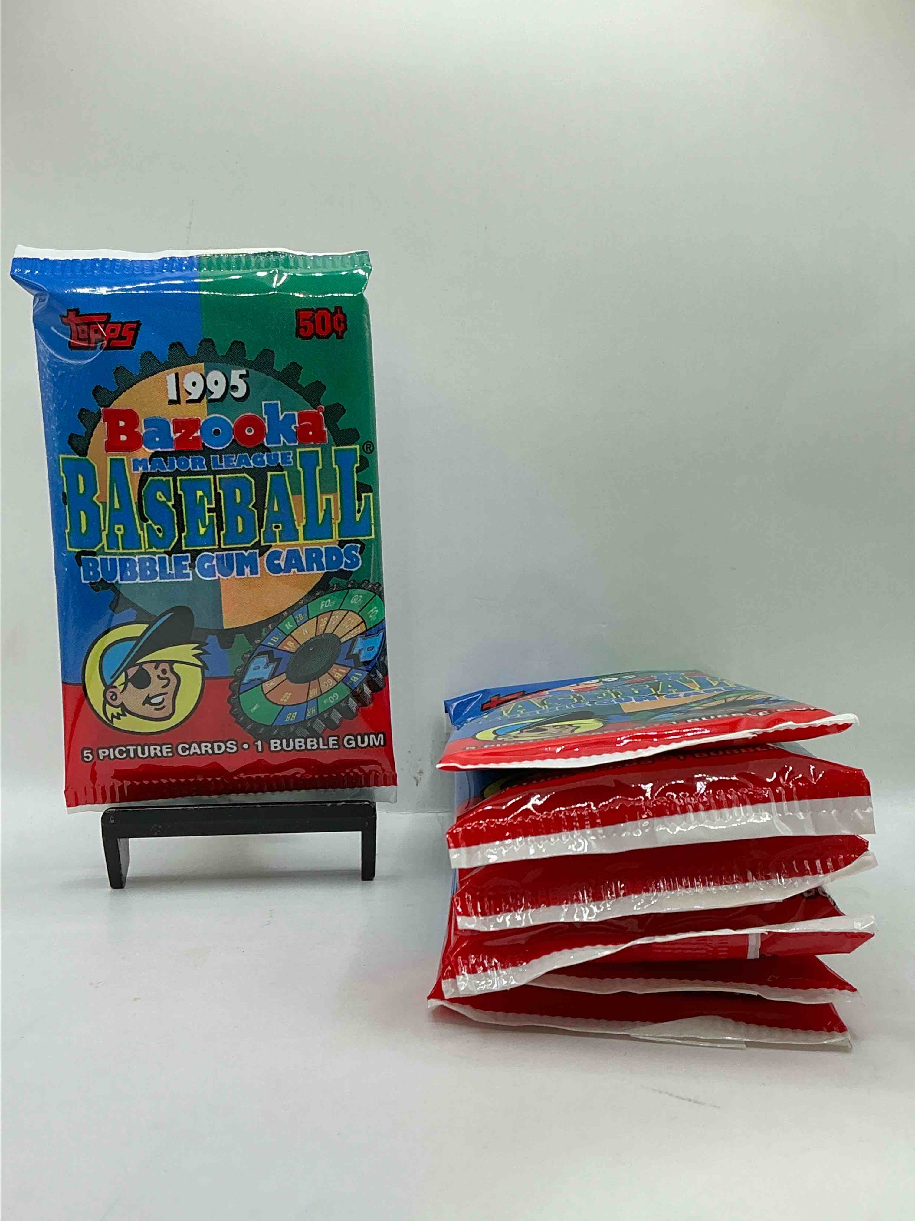 1995 Bazooka Baseball Bubblegum Cards! 1995 Topps Baseball Treasure! These Packs Have 5 Cards & Gum Inside! Cool Piece Of Baseball Memorabilia!