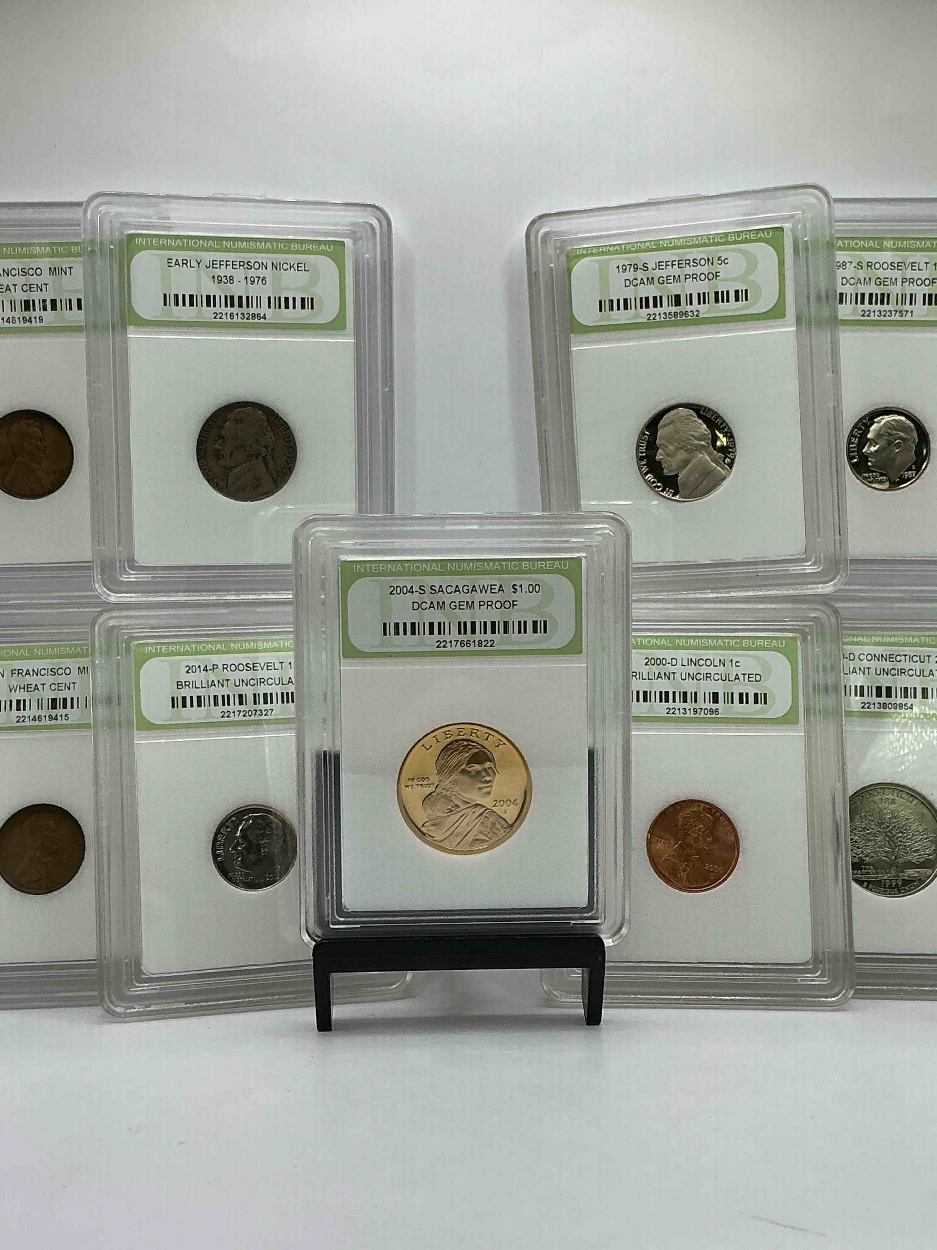 Collector's Dream! 9 Different Rare, Slabbed U.S. Collector Coins In Certified/Catalogued Protective Slab Cases! A Great Way to Build An Incredible Collection Of Protected, Rare U.S. Coins! Great For The Coin Fan & Collector!