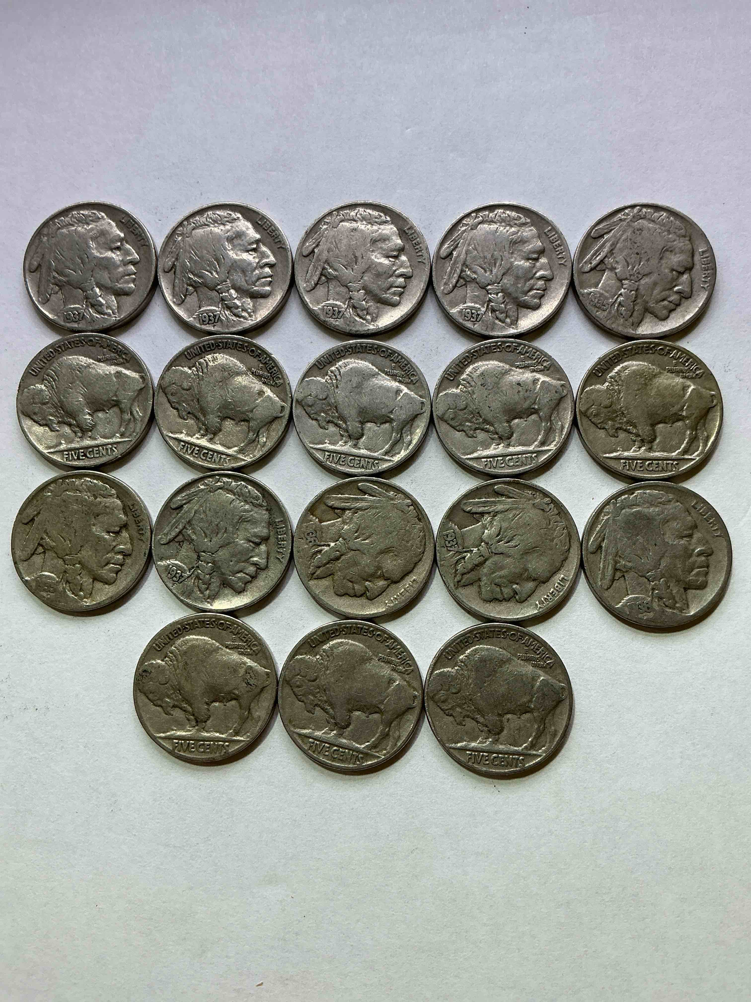 Historic Buffalo Nickels! Indian Head Buffalo Nickels Were Minted From 1913 To 1938 & Have Become A Favorite For Coin Collectors Around The World! Own Pieces Of American History With These Cool Indian Head Buffalo Nickels In Circulated Condition, Most With Visible Dates Which Is Very Rare For Buffalo Nickels!