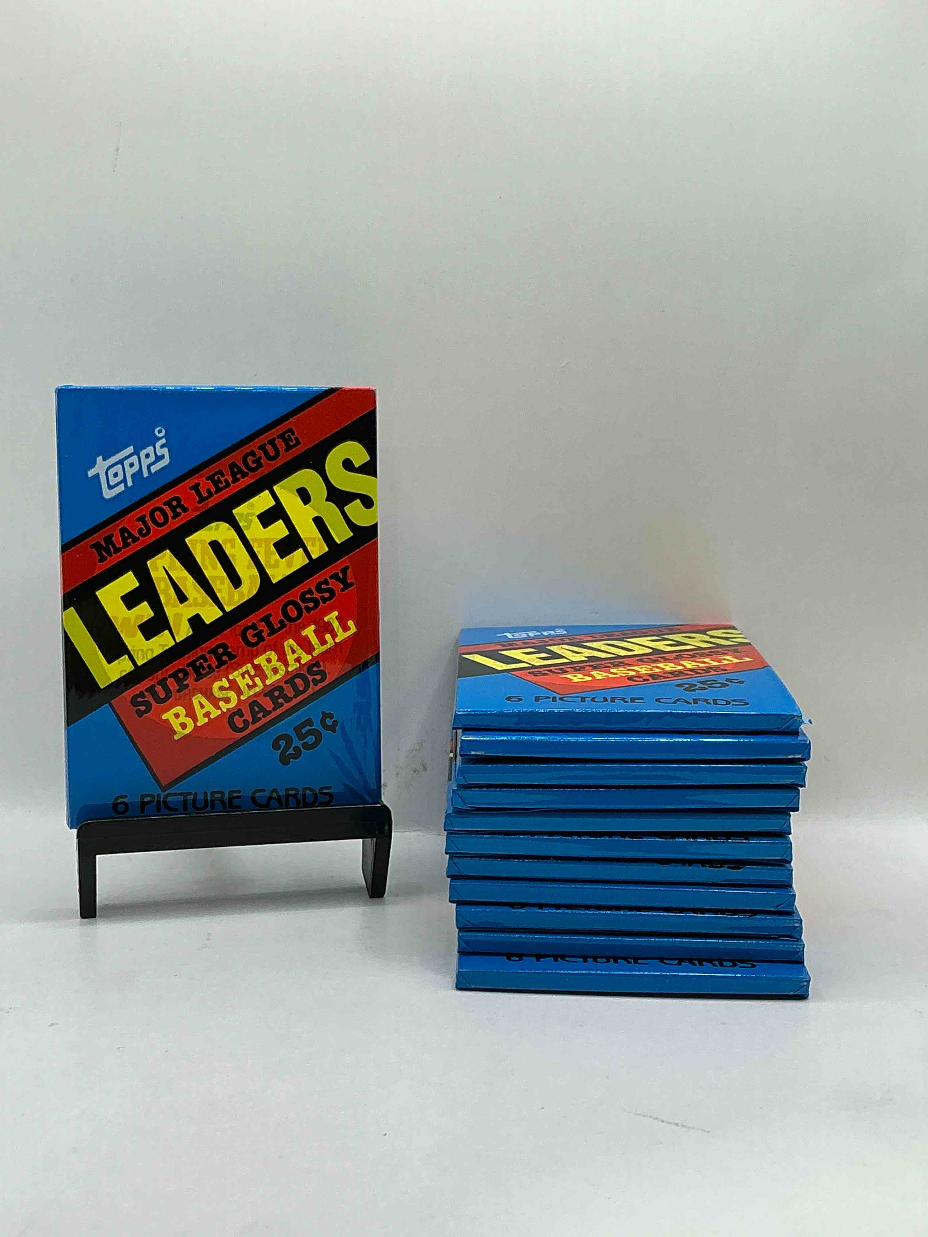 Ultra Rare! 1986 "MLB Leaders" Unopened Miniature Baseball Collectible Card Packs, 6 Cards Per Pack, Direct From Original Retail Case. Super Rare, Impossible To Find! Like New Condition!