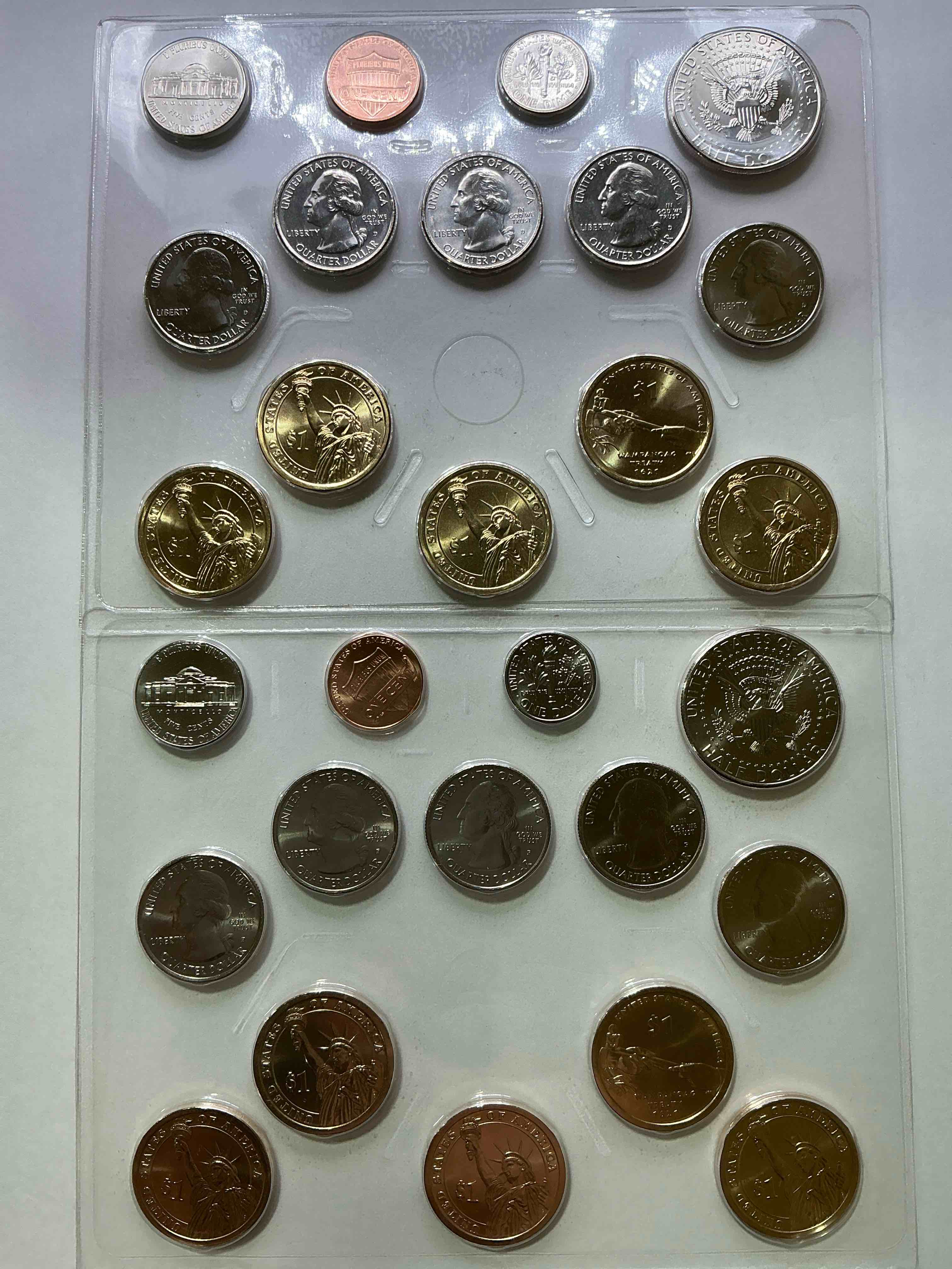 2011 Uncirculated Mint Coins! 28 Coin Lot, With MULTIPLE Dollar Coins, Half Dollars, Quarters, Dimes, Nickels & Pennies! WOW!