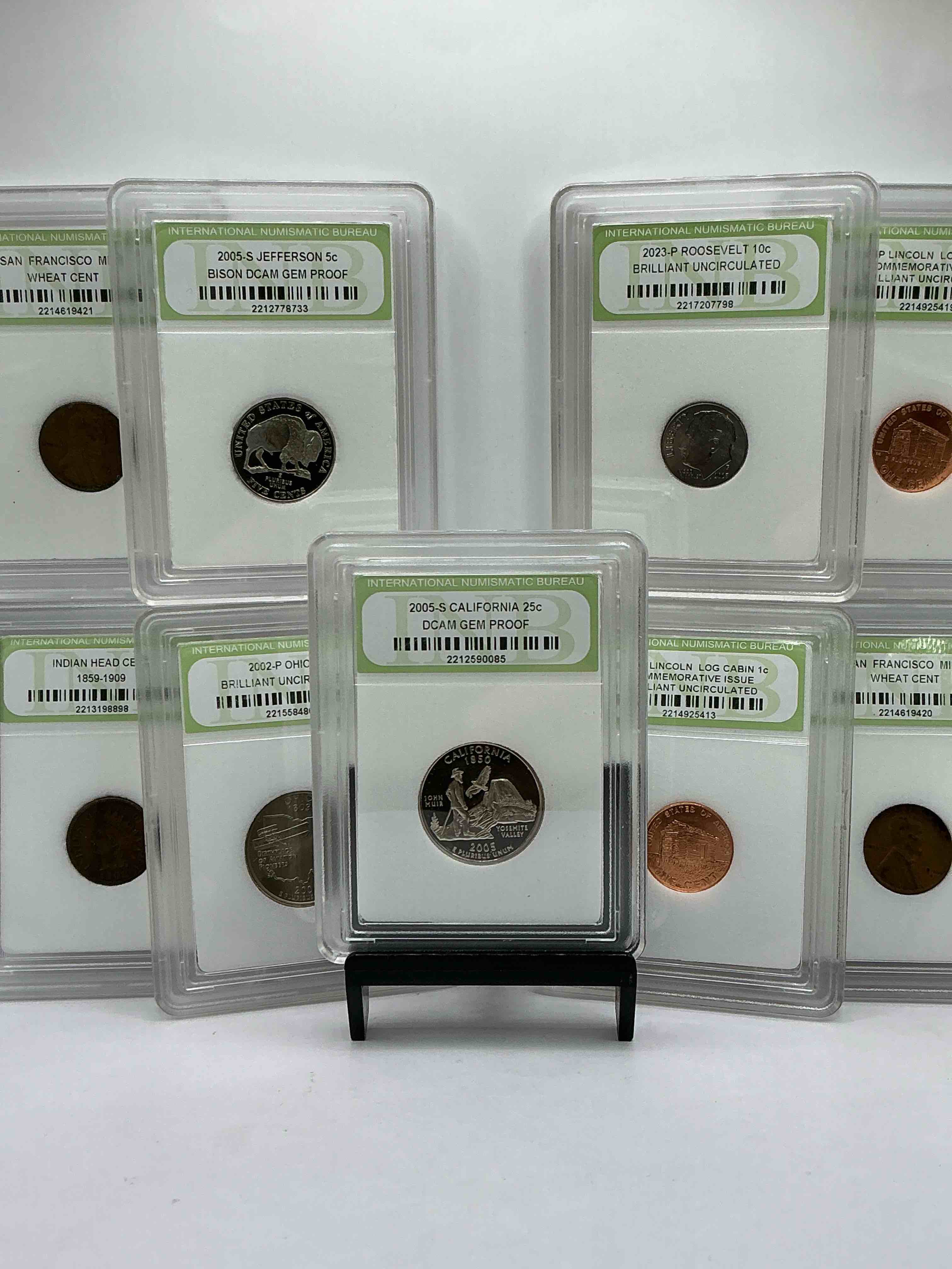 Collector's Dream! 9 Different Rare, Slabbed U.S. Collector Coins In Certified/Catalogued Protective Slab Cases! A Great Way to Build An Incredible Collection Of Protected, Rare U.S. Coins! Great For The Coin Fan & Collector!