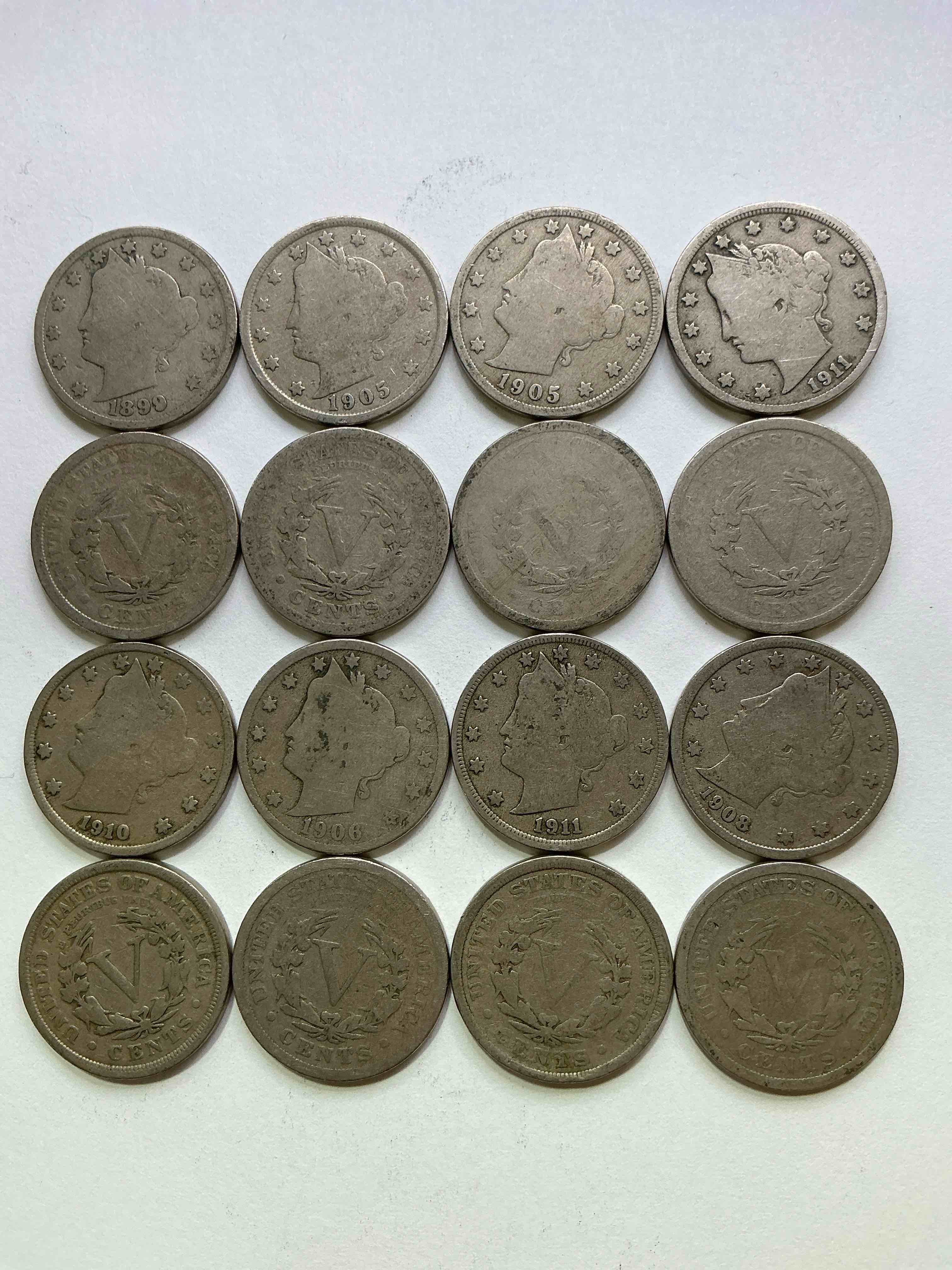 Antique U.S. V Nickels! Think Of The History These Coins Have Seen!, Liberty Head V Nickels Were Minted Up Until 1913 & Were The Style Of Nickels Before Buffalo Nickels. Own Some Cool Pieces Of History! Rare To See These Coins With The "Date On" In Circulated Condition!