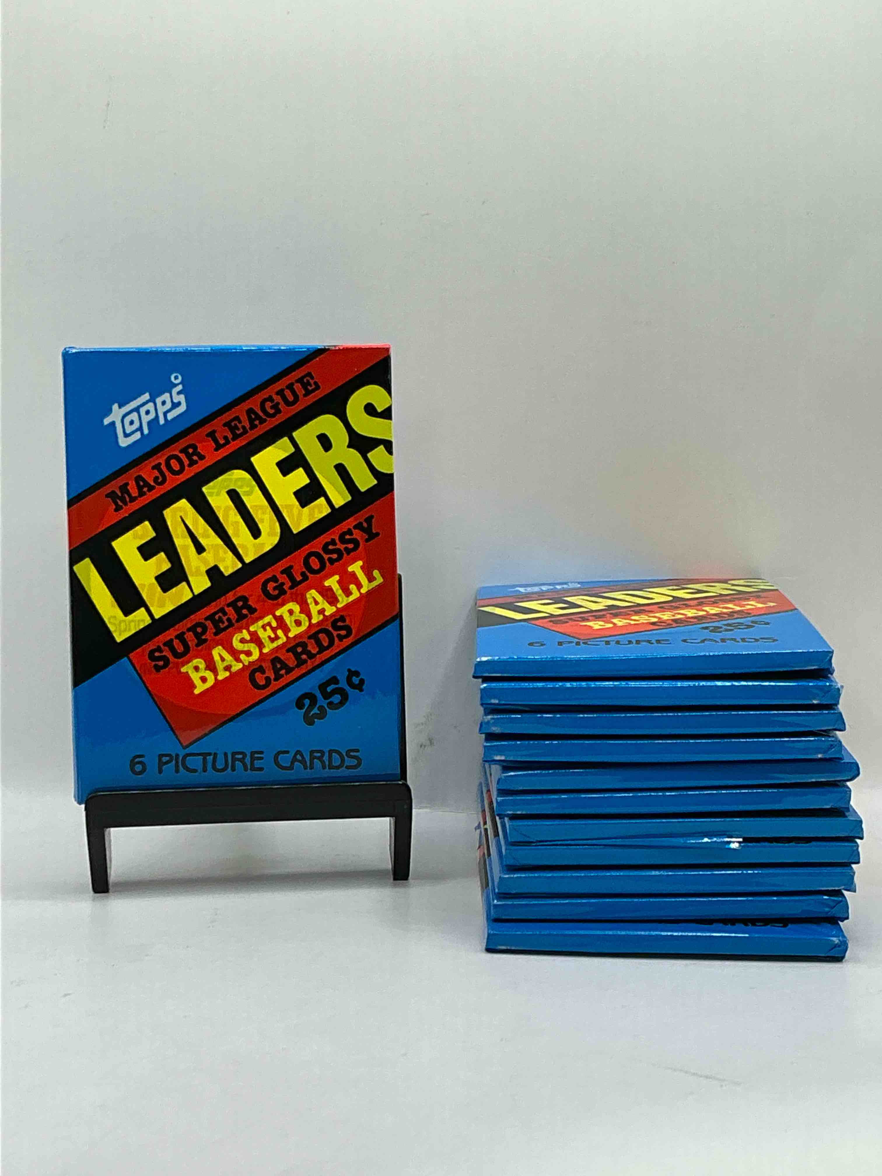 Ultra Rare! 1986 "MLB Leaders" Unopened Miniature Baseball Collectible Card Packs, 6 Cards Per Pack, Direct From Original Retail Case. Super Rare, Impossible To Find! Like New Condition!