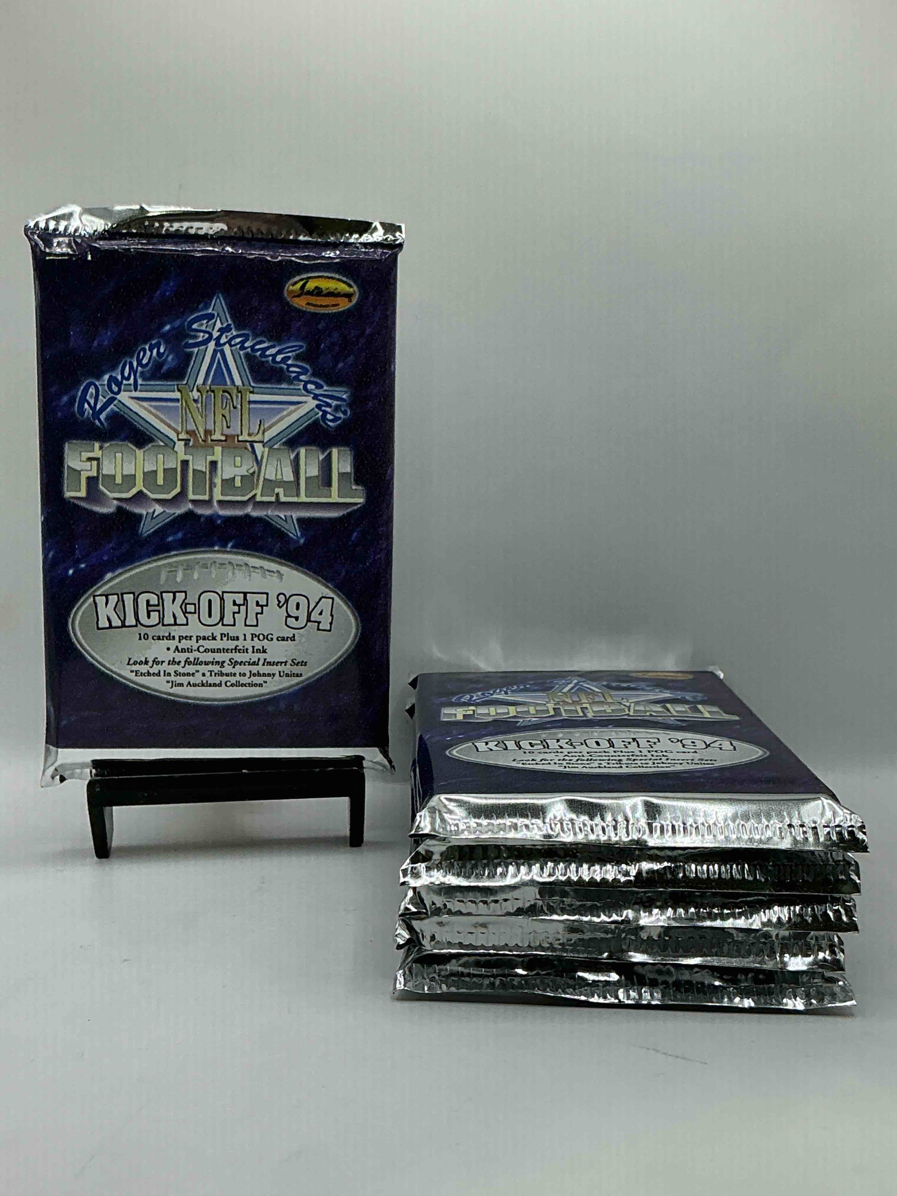 Roger Staubach NFL Football 1994 Kickoff Cards! Crazy Rare Packs From Limited Edition Box! 10 Cards Per Pack + The Possibility For Rare Special Inserts! WOW!