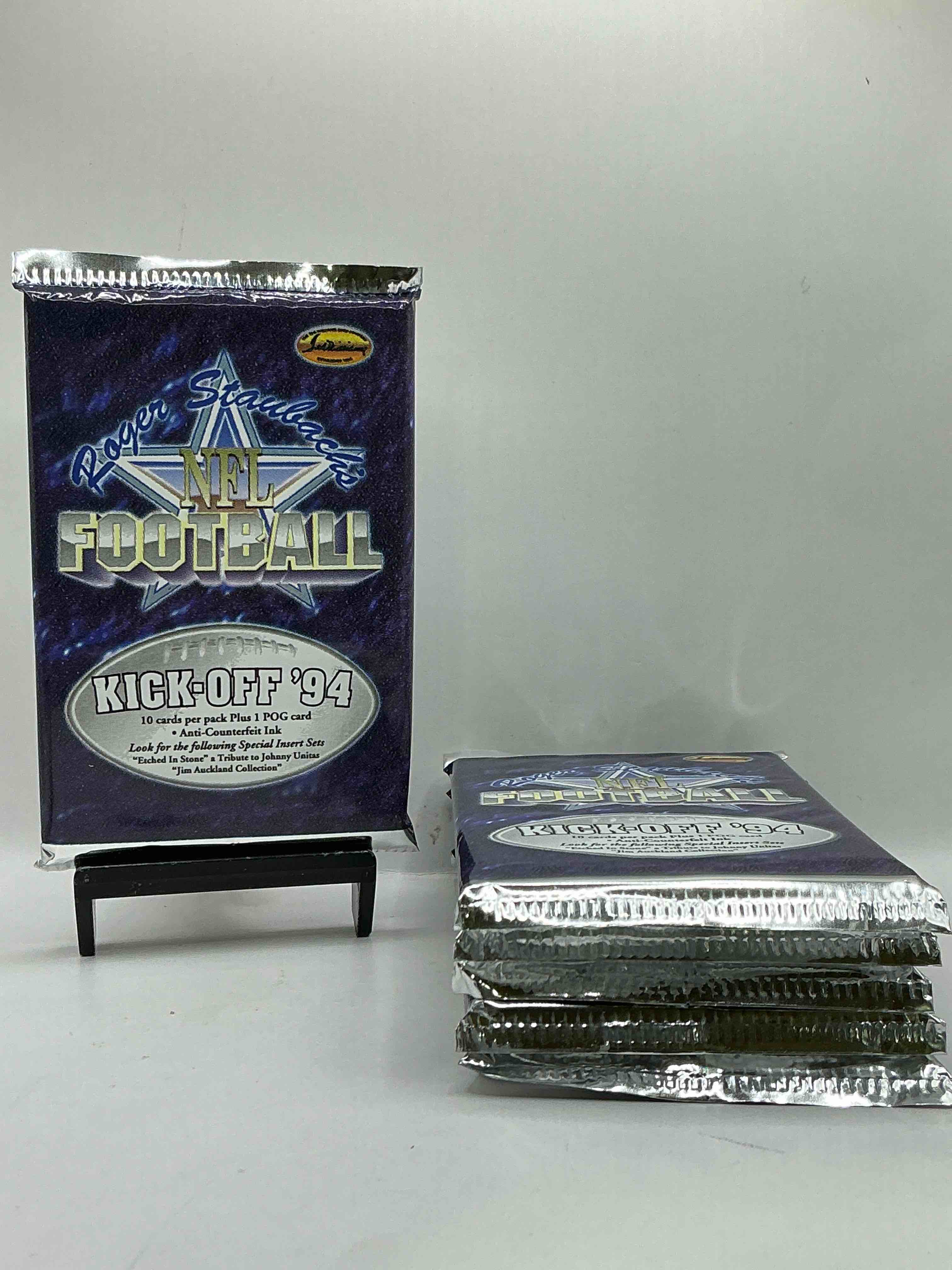 Roger Staubach NFL FOOTBALL Unopened Packs! Look For Special Inserts & Rare Cards! 1994 Kickoff Packs!