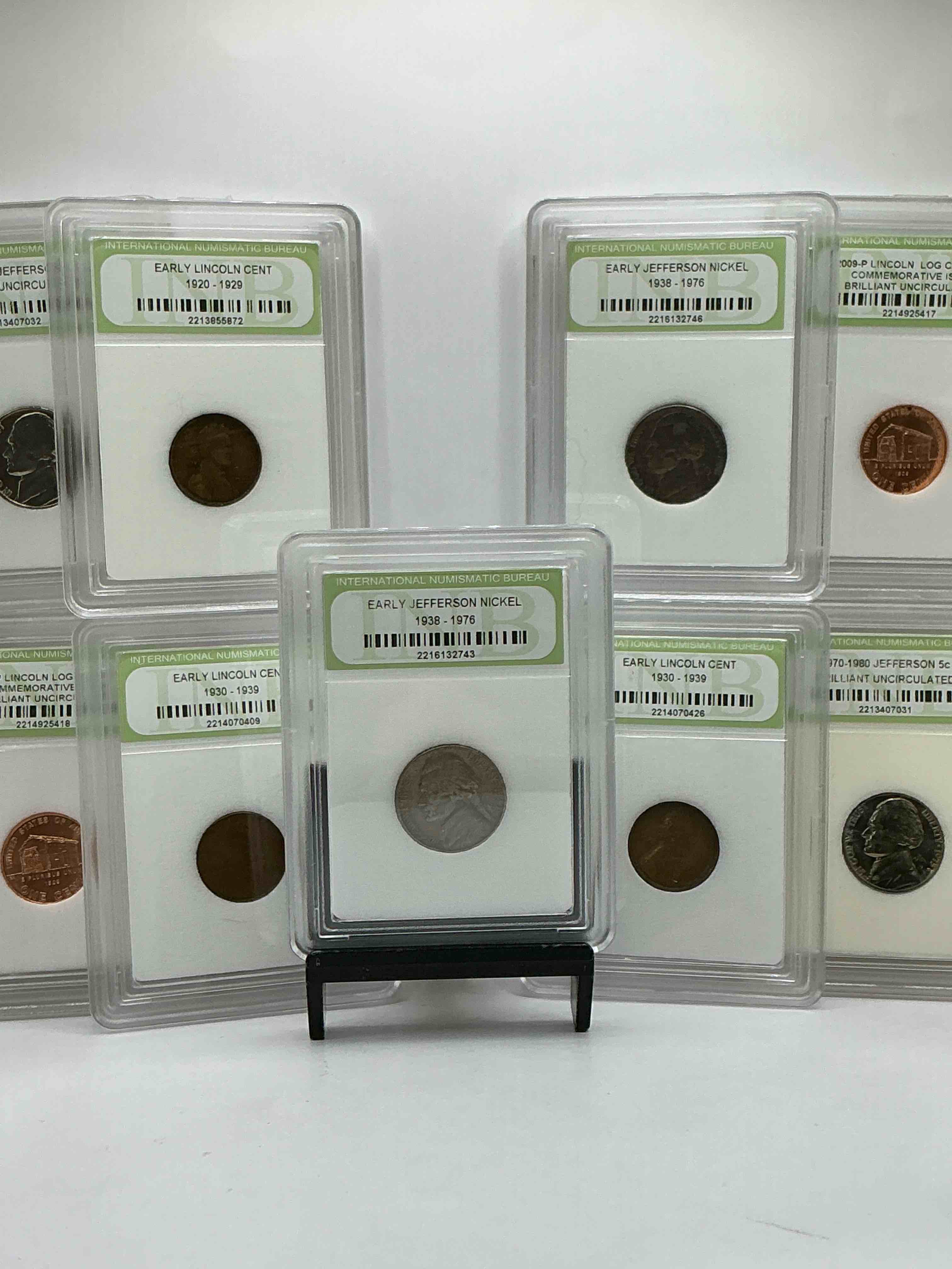 Collector's Dream! 9 Different Rare, Slabbed U.S. Collector Coins In Certified/Catalogued Protective Slab Cases! A Great Way to Build An Incredible Collection Of Protected, Rare U.S. Coins! Great For The Coin Fan & Collector!