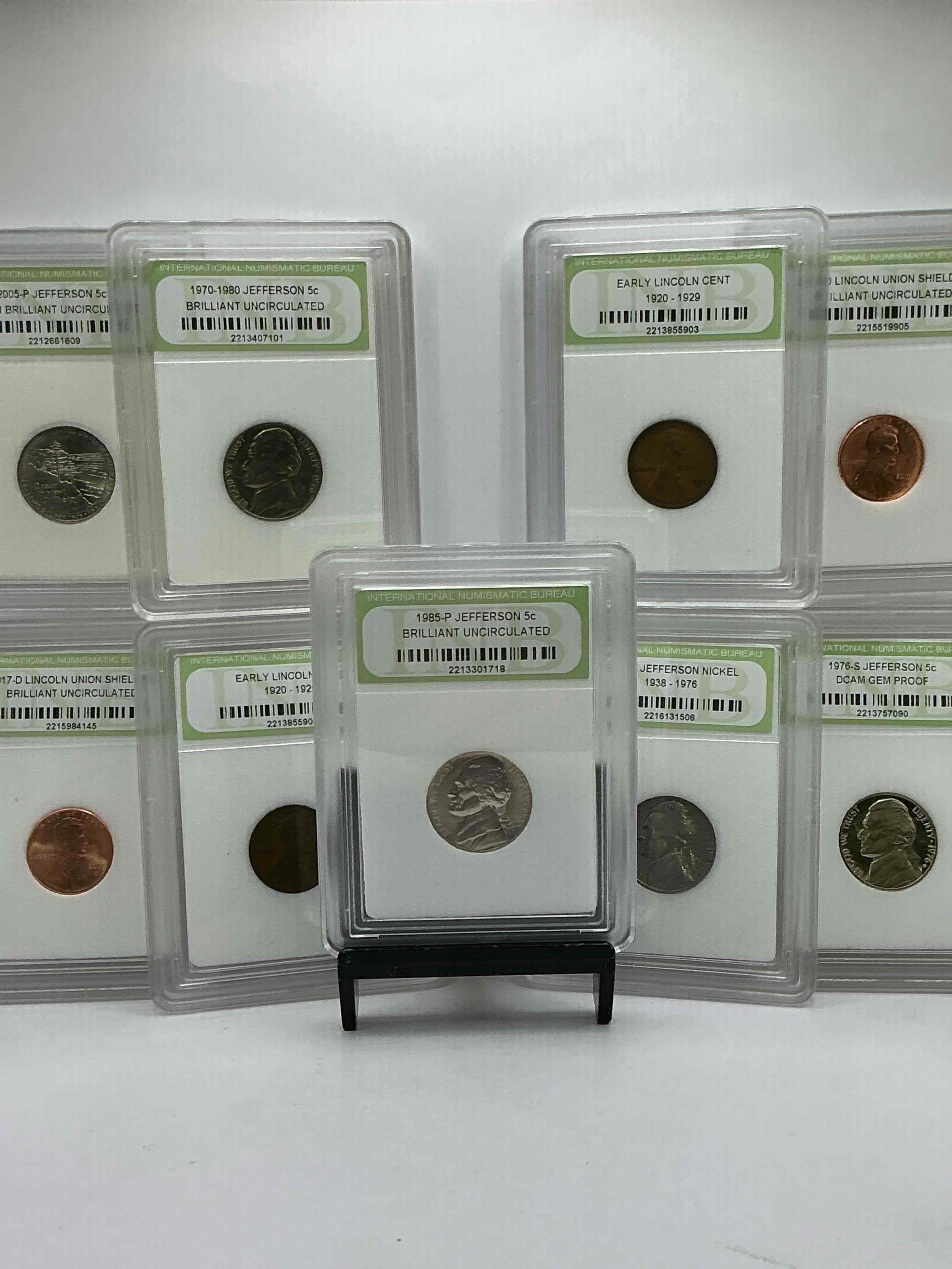 Collector's Dream! 9 Different Rare, Slabbed U.S. Collector Coins In Certified/Catalogued Protective Slab Cases! A Great Way to Build An Incredible Collection Of Protected, Rare U.S. Coins! Great For The Coin Fan & Collector!