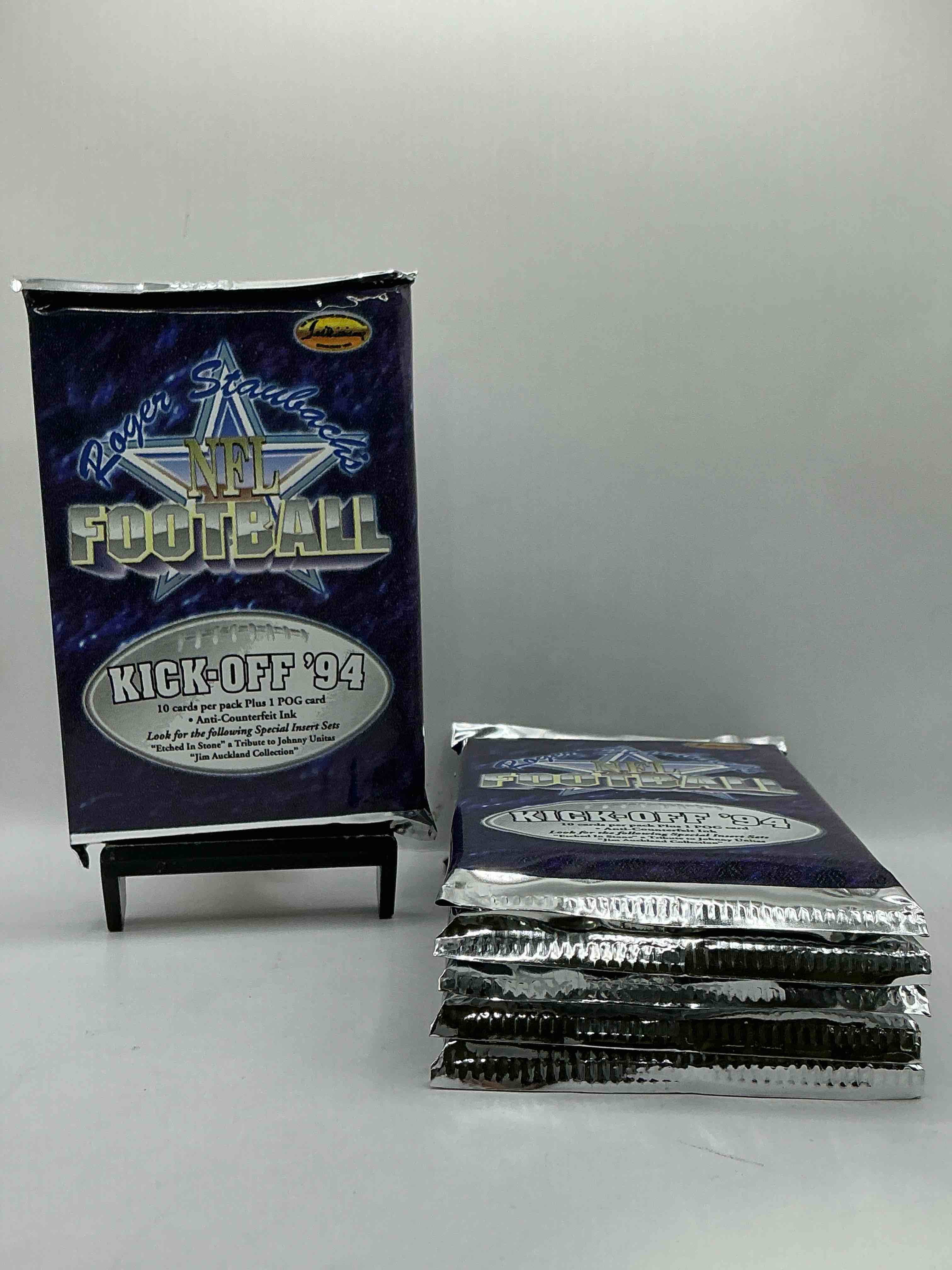 Roger Staubach Unopened 1994 NFL Football Packs! These Packs Have The Potential To Have Some Big Names Inside! Look For Rice, Elway & More!