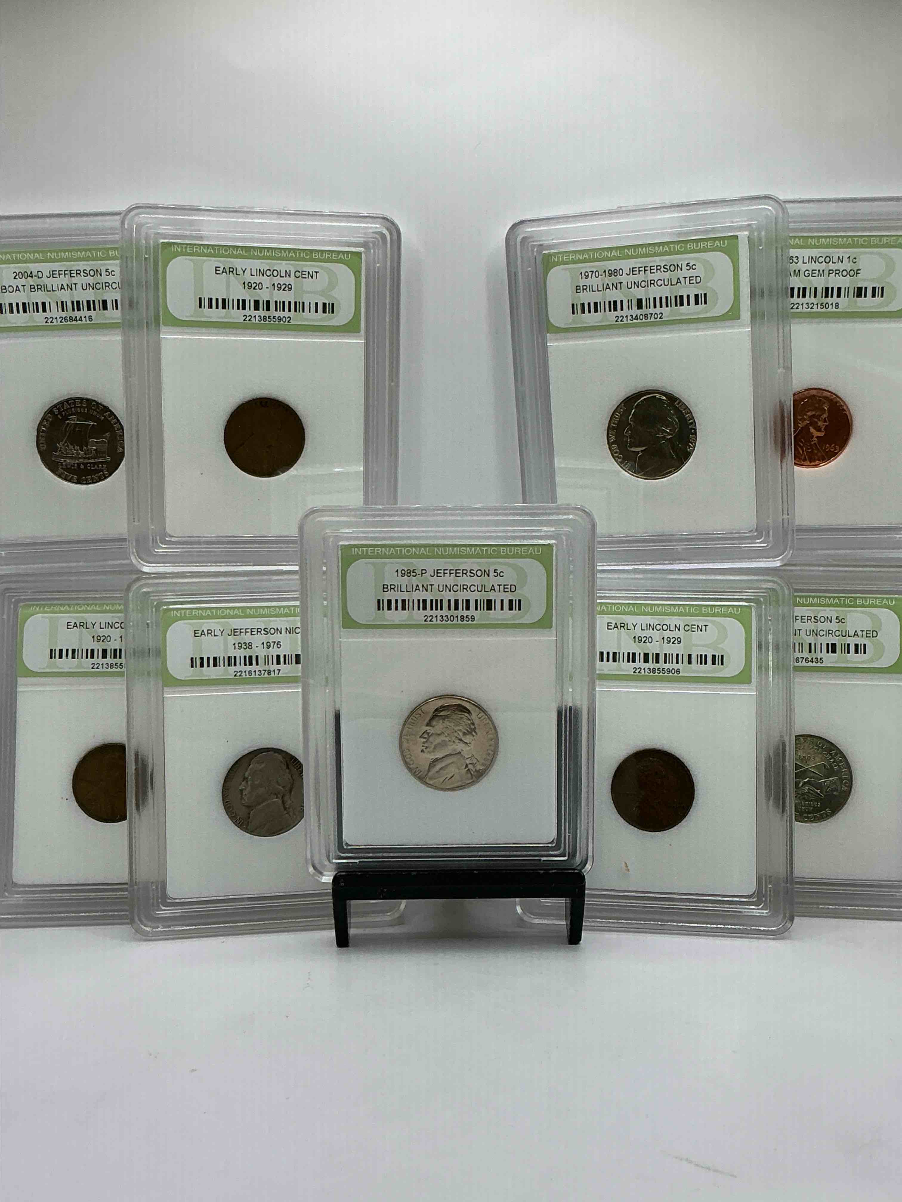 Collector's Dream! 9 Different Rare, Slabbed U.S. Collector Coins In Certified/Catalogued Protective Slab Cases! A Great Way to Build An Incredible Collection Of Protected, Rare U.S. Coins! Great For The Coin Fan & Collector!