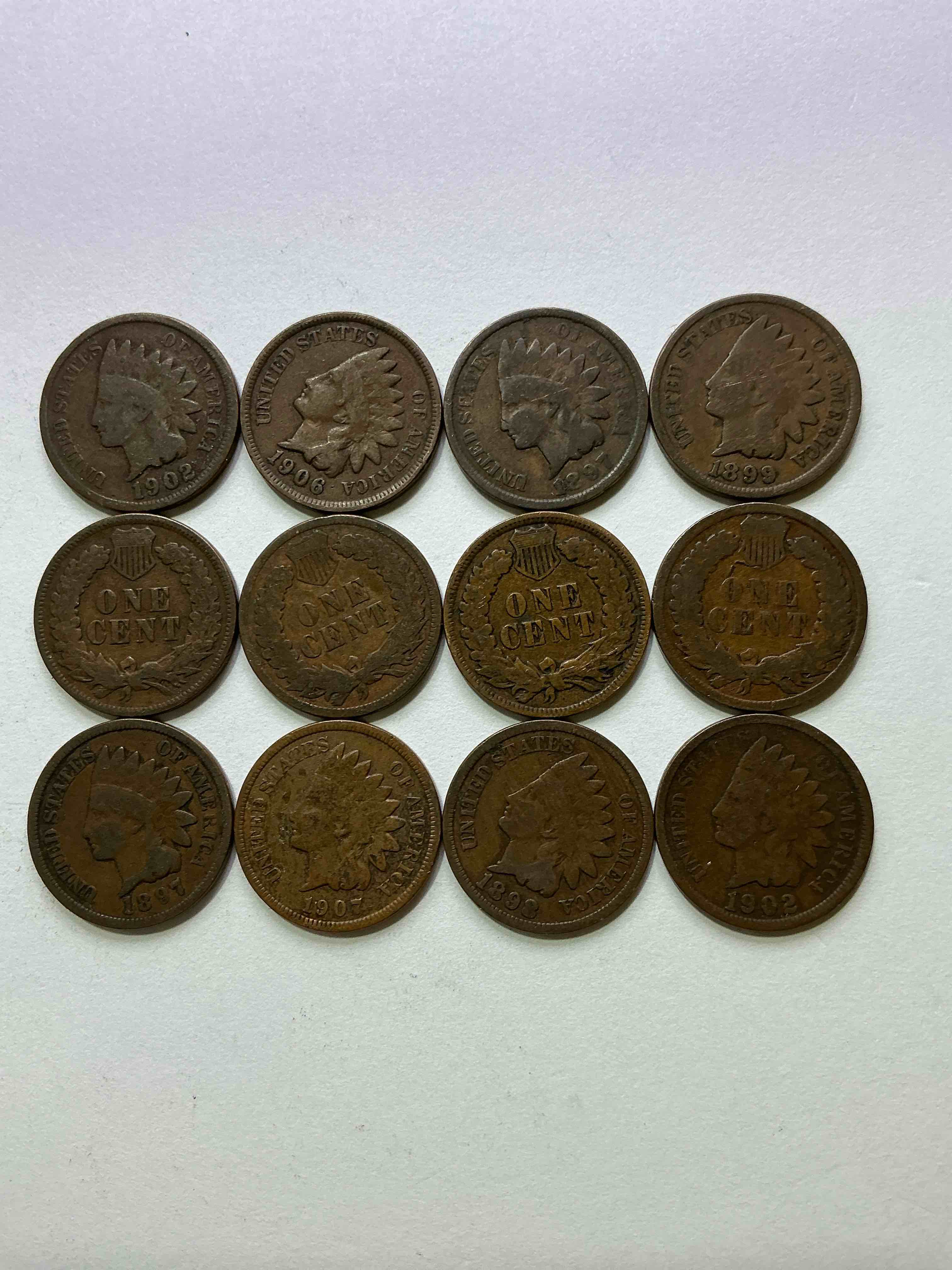 Indian Head Pennies! These Gorgeous U.S. Pennies Were Minted From 1859-1909 & Have Become Serious Collector Items! The "Indian Head" Design Is Actually A Representation Of Lady Liberty Wearing An Indian Headdress. Here Are Beautiful, Well-Kept Examples Representing Many Different Mint Years! Great For Collecting, Investing & Learning History, & Rare With Visible Dates!