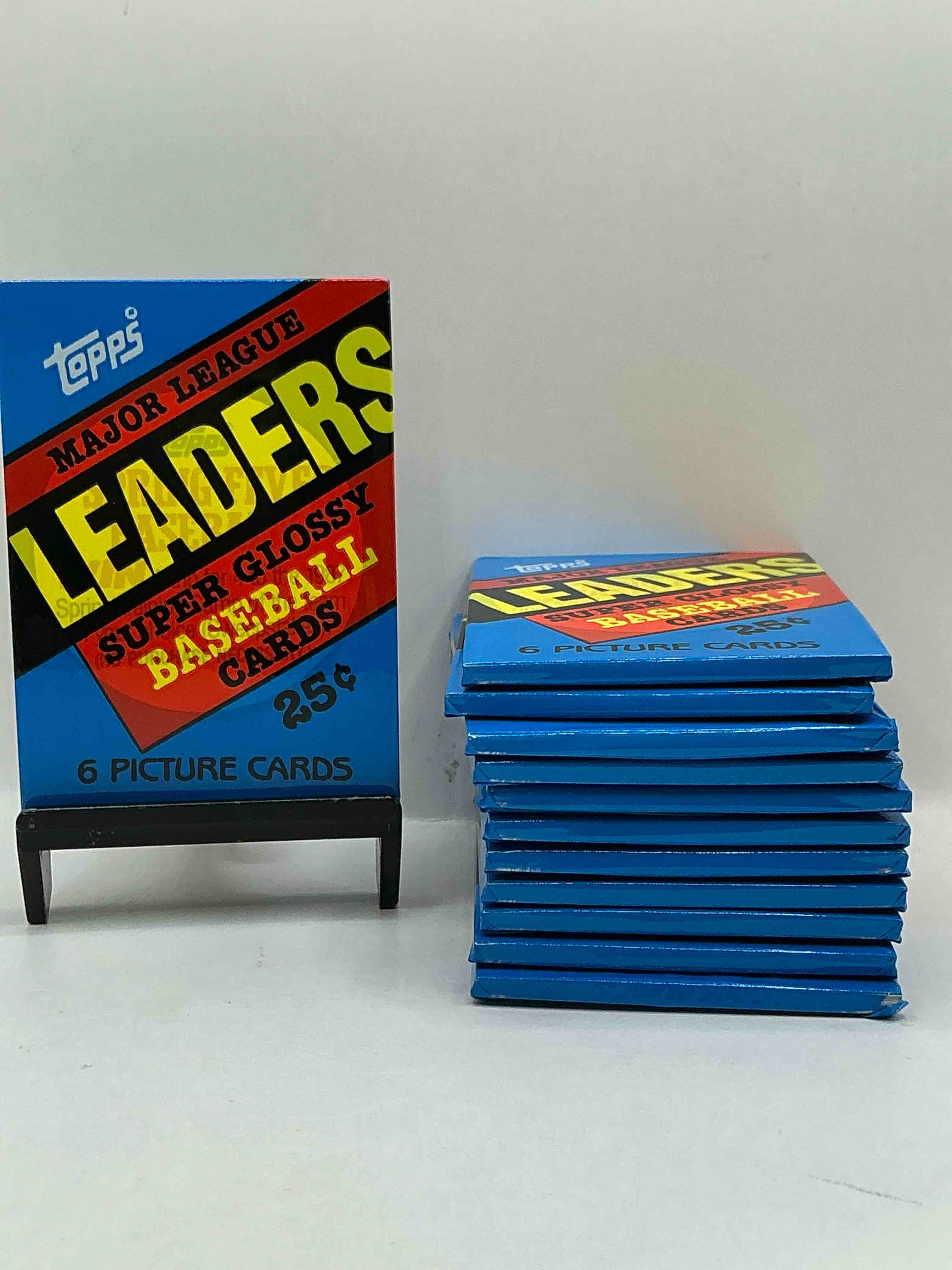 Ultra Rare! 1986 "MLB Leaders" Unopened Miniature Baseball Collectible Card Packs, 6 Cards Per Pack, Direct From Original Retail Case. Super Rare, Impossible To Find! Like New Condition!