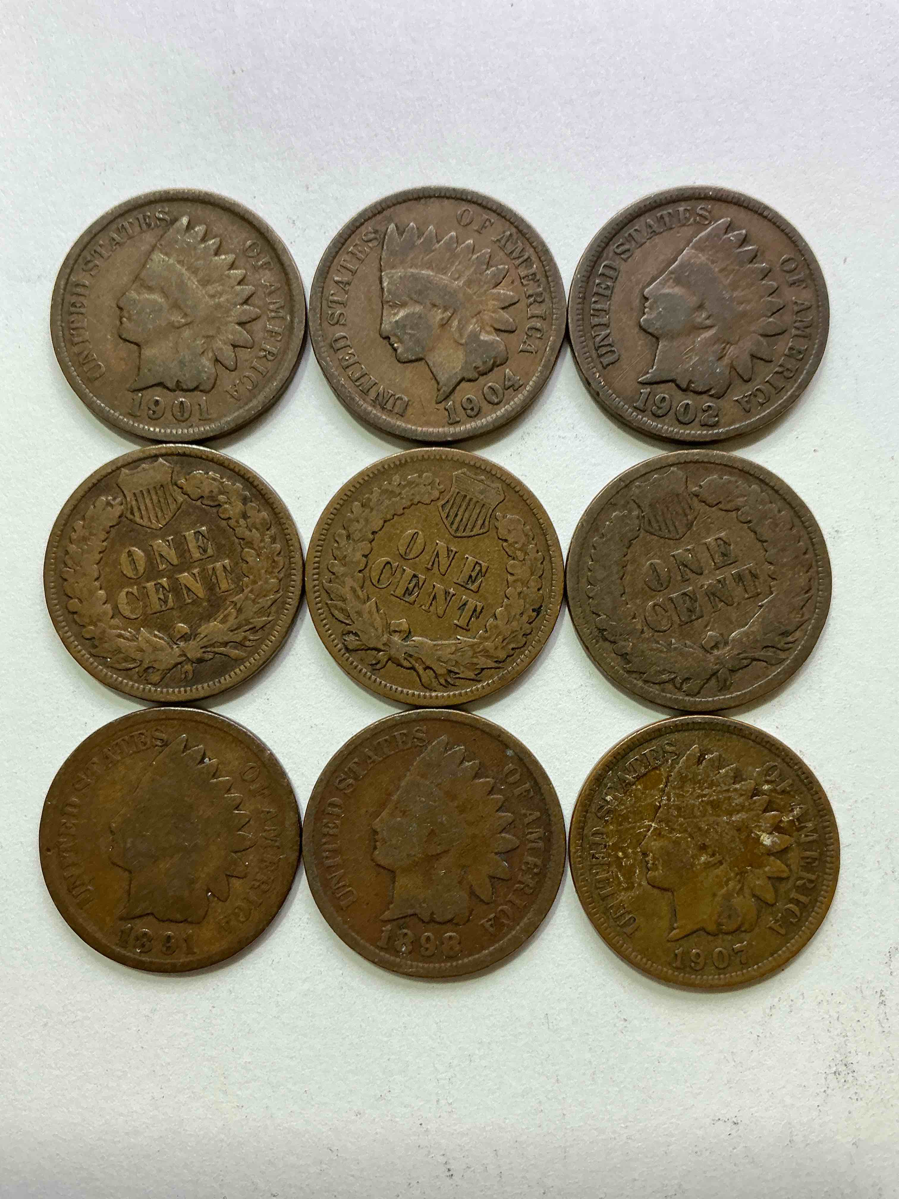Indian Head Pennies! These Gorgeous U.S. Pennies Were Minted From 1859-1909 & Have Become Serious Collector Items! The "Indian Head" Design Is Actually A Representation Of Lady Liberty Wearing An Indian Headdress. Here Are Beautiful, Well-Kept Examples Representing Many Different Mint Years! Great For Collecting, Investing & Learning History, & Rare With Visible Dates!