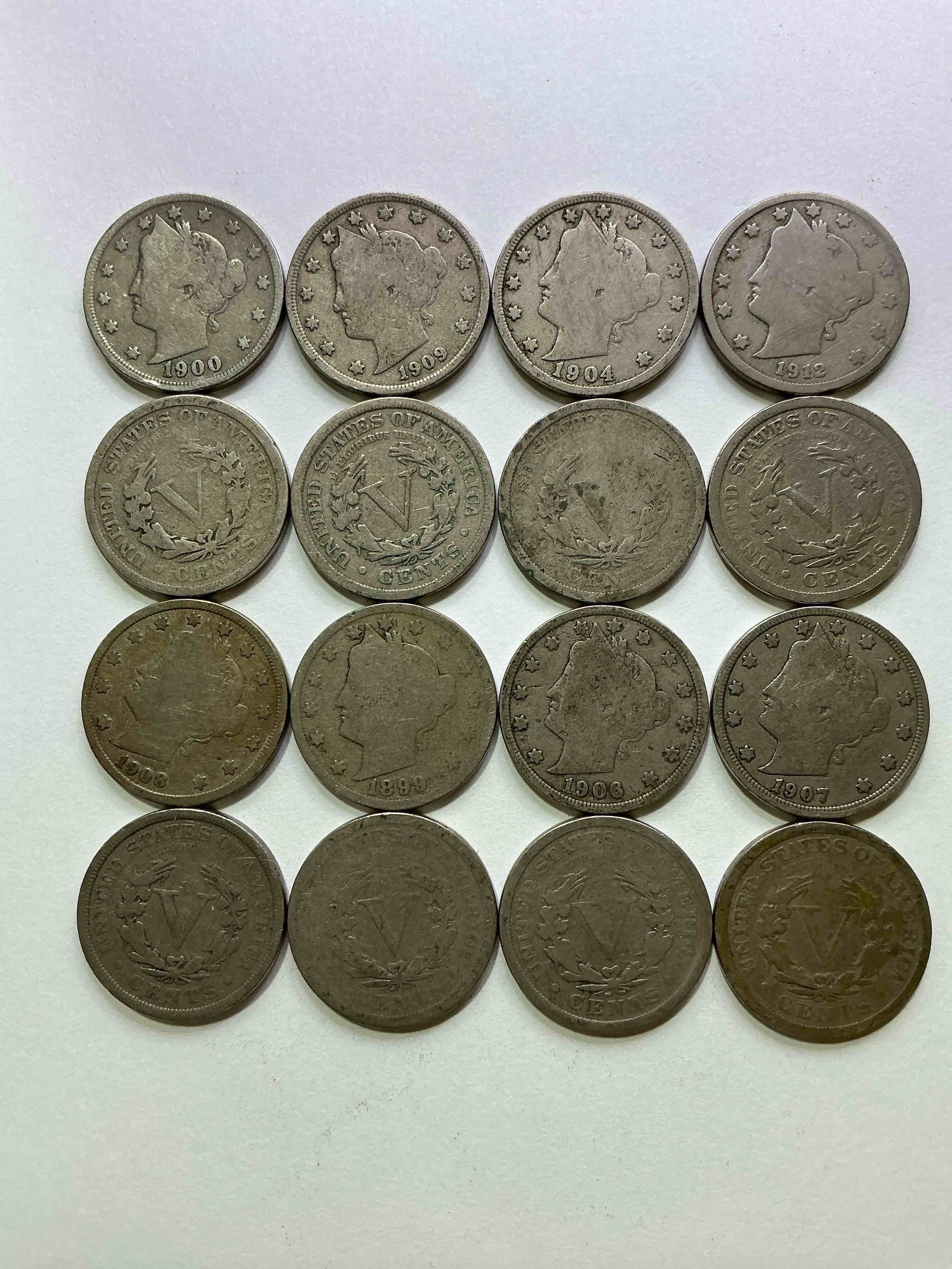 Antique U.S. V Nickels! Think Of The History These Coins Have Seen!, Liberty Head V Nickels Were Minted Up Until 1913 & Were The Style Of Nickels Before Buffalo Nickels. Own Some Cool Pieces Of History! Rare To See These Coins With The "Date On" In Circulated Condition!