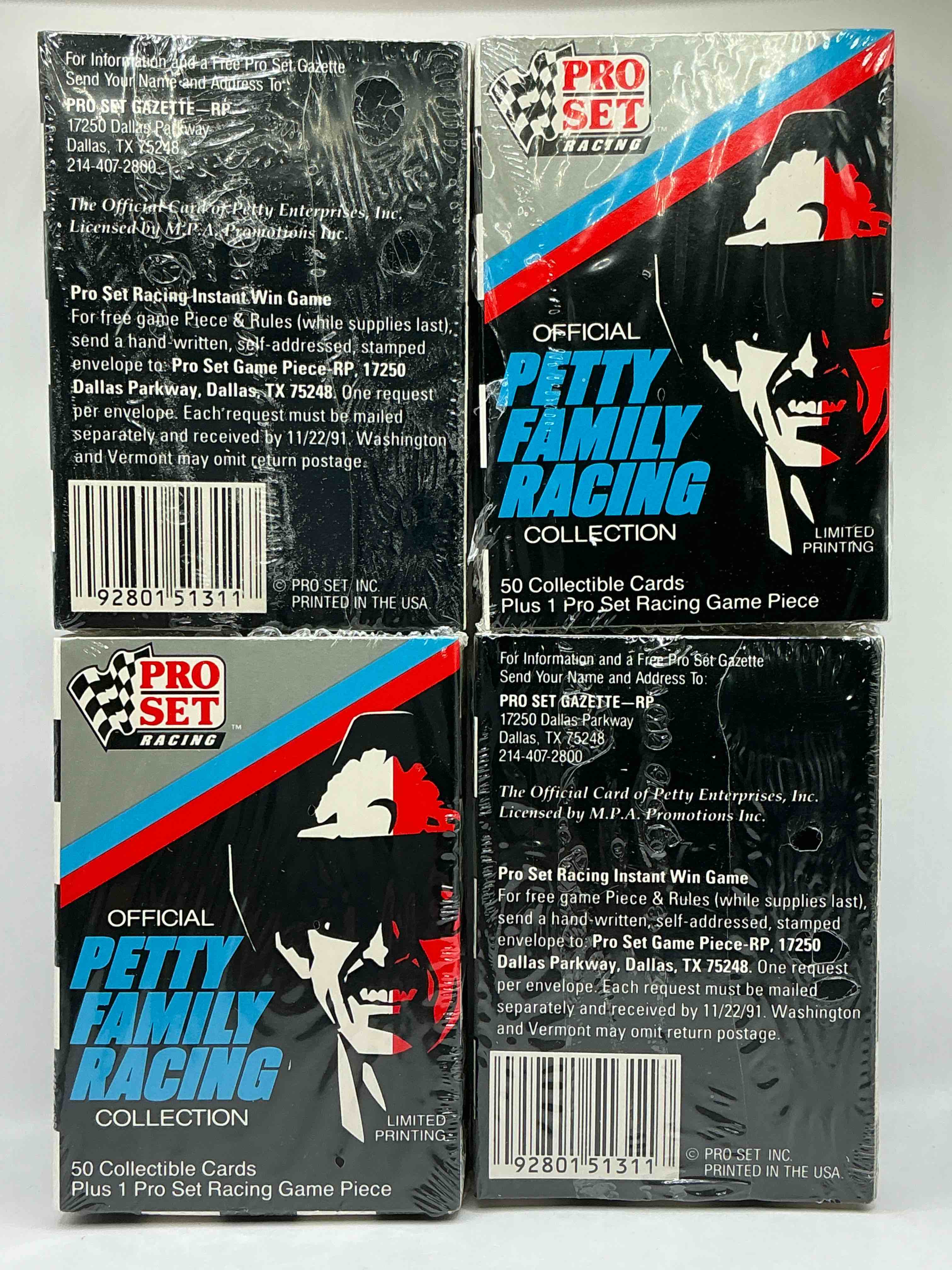 Richard Petty Pro Set Racing Official Petty Family Racing Collection Limited Printing Card Boxes… Still In Original Sealed Wrap! Insane 4 Box Combo Petty Race Cards! 