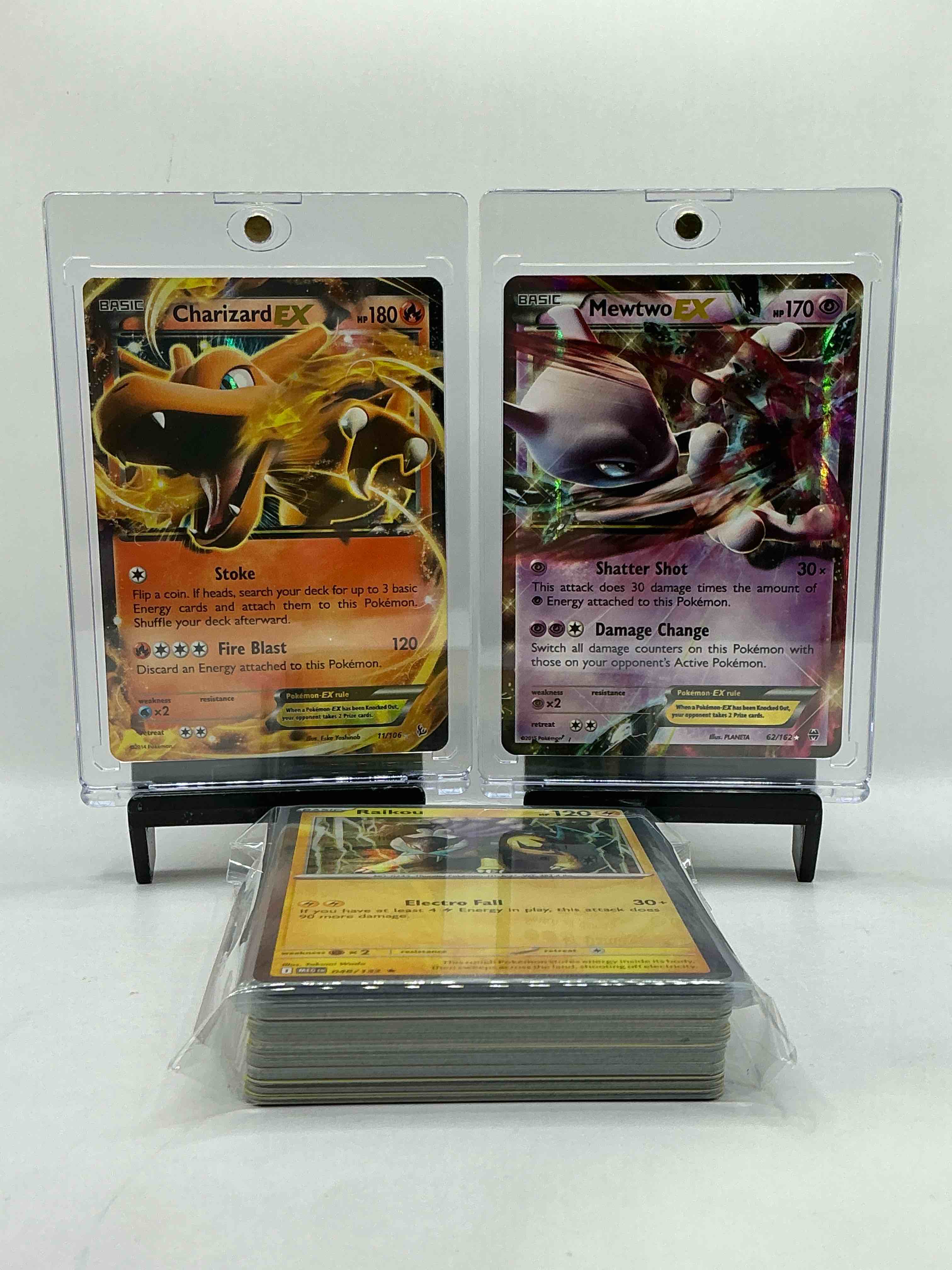 Charizard & Mewtwo EX Rare Matching Holos! These Two Pokémon Are Super Rare & Fun To Collect! This 50 Card Lot Includes Commons, Legends, Heroes, Holos & More! WOW! Pokémon Party!