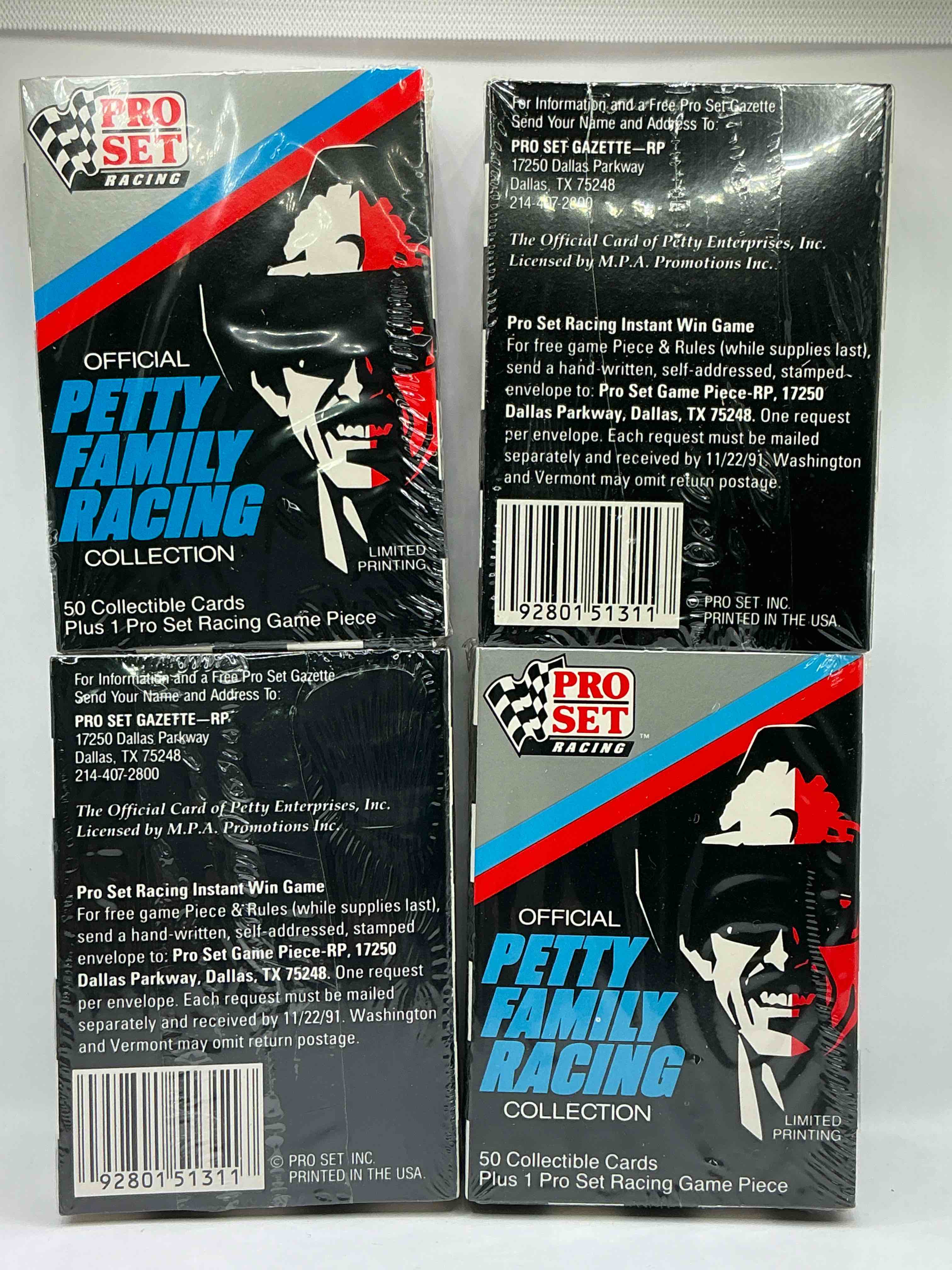 Richard Petty! Official Richard Petty Family Collection Unopened Racing Boxes! Still Wrapped! ProSet Racing!