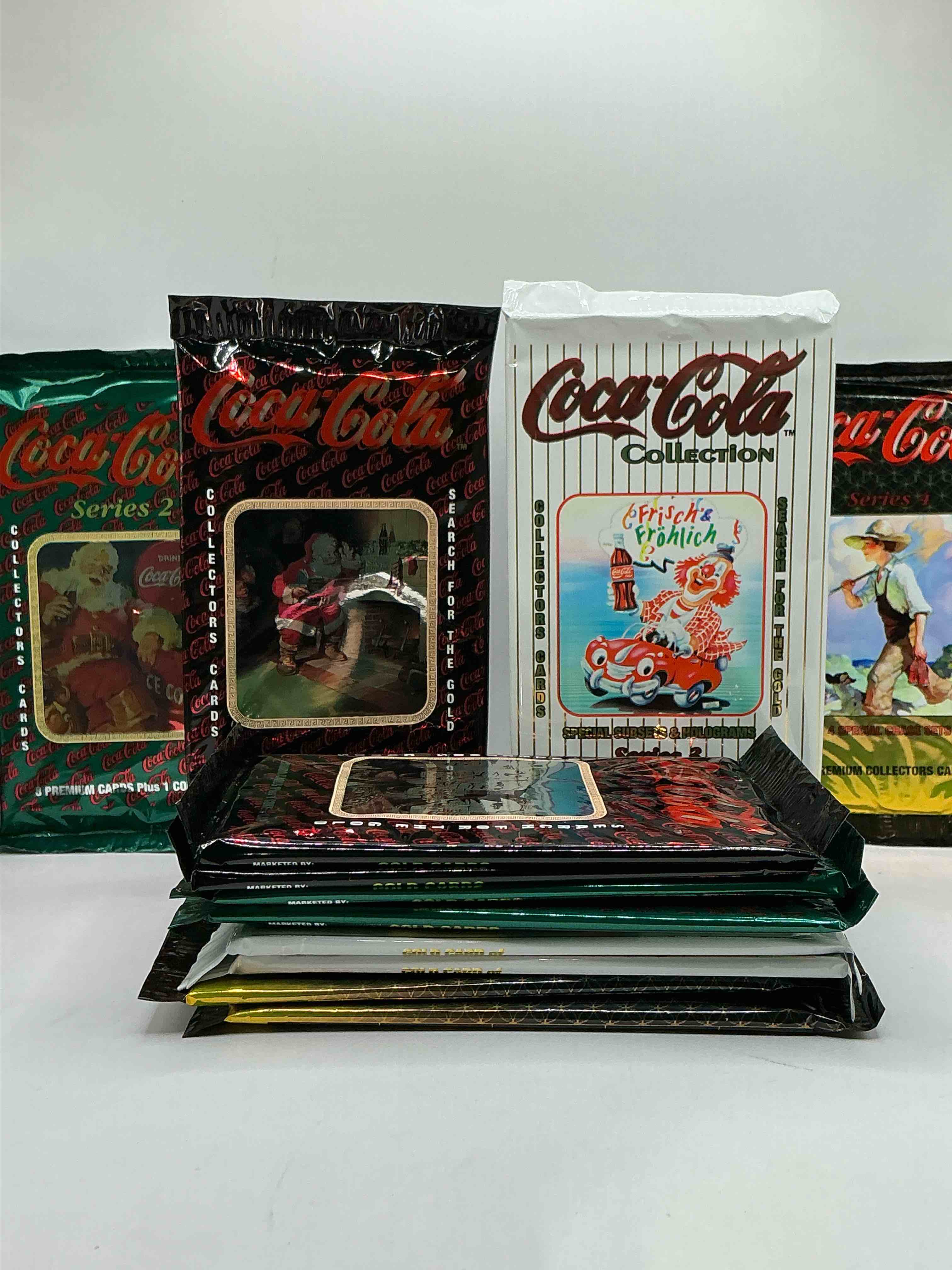 Coca Cola Collectors Rejoice! 1994 SERIES One, Two, Three & Four! Coke Collector Card Sealed Wax Packs, Direct From Original Retail Case! These Cards Are Super Rare & A Must For Coke Collectors! Search For Randomly Inserted Gold Cards, These Packs Are Nearly Impossible To Find!