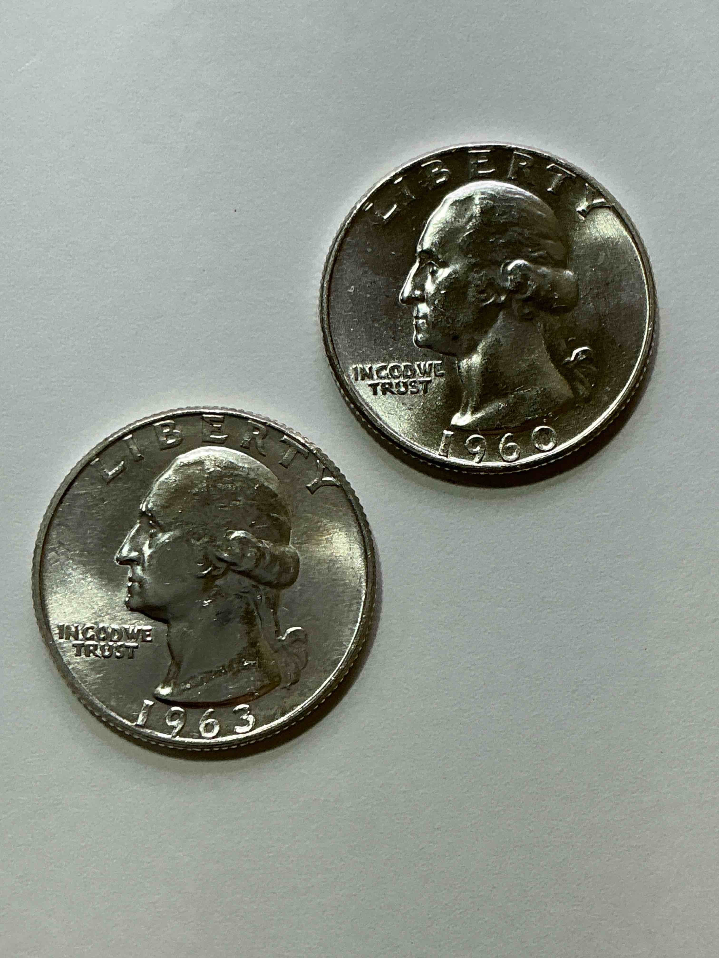 George Washington Brilliant Uncirculated Silver! Pre 1965 U.S. Quarter Dollar Coins Were Actually Silver, Here Are two Great Examples Of Awesome, Pristine George Washington Silver Quarters, Stunning & Uncirculated! Rare 1961 & 1959 Mints! Great For Investing In Precious Metals! These Coins Were Minted At 90% Silver and 10% Copper, Giving Them A Net Weight Of .18084 Ounces Of Pure Silver Per Coin! Very Hard To Find Uncirculated, Stunning! Invest In Fine U.S. Silver!