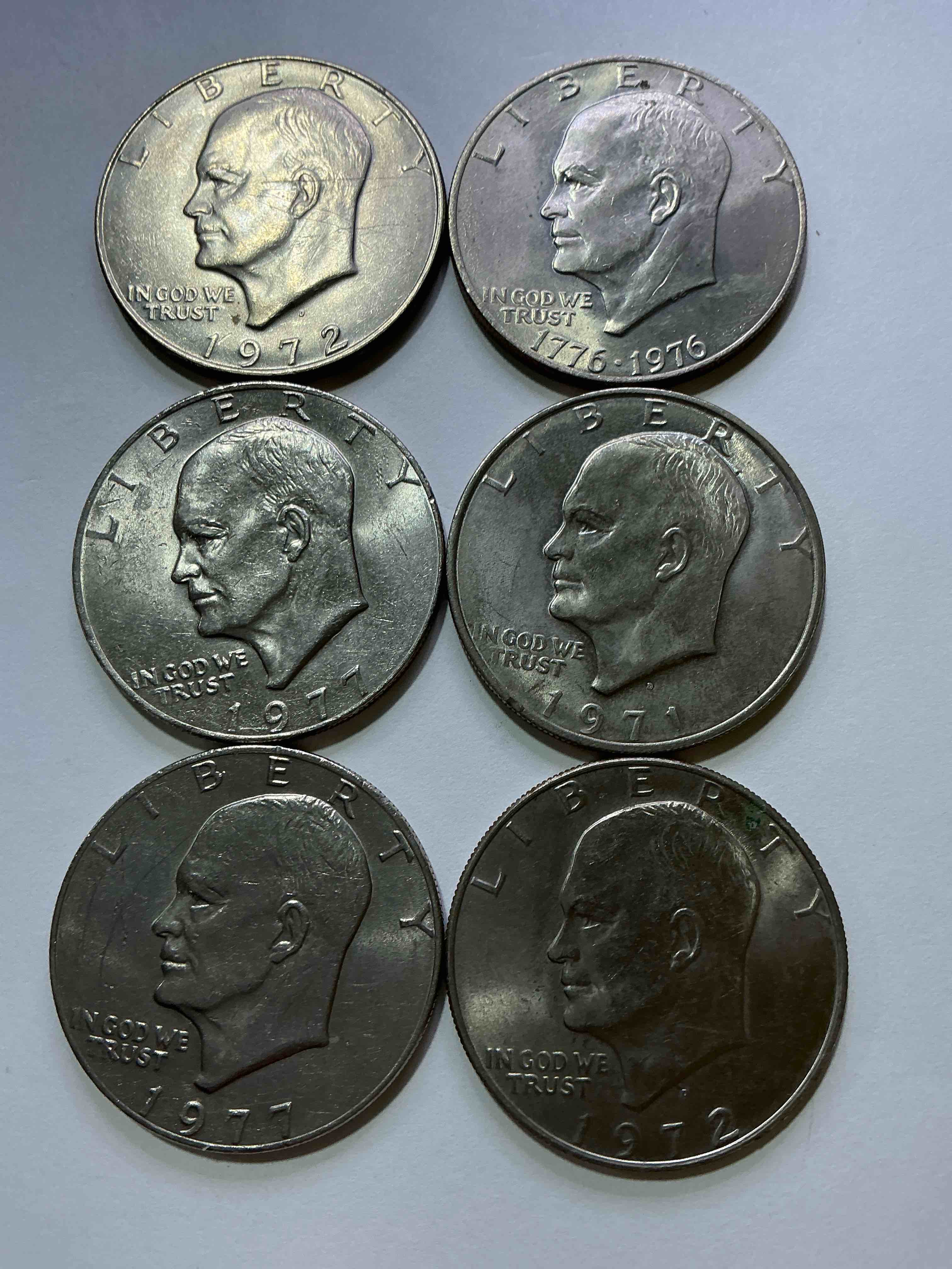 Gorgeous Eisenhower Dollar Coins! These Striking, Large U.S. Coins Were Minted From 1971-1978. Here Are Gorgeous Examples Of “Ike" Dollars From 1976 & More! These Coins Have Become Immensely Popular With Collectors & Some Have Great Toning!