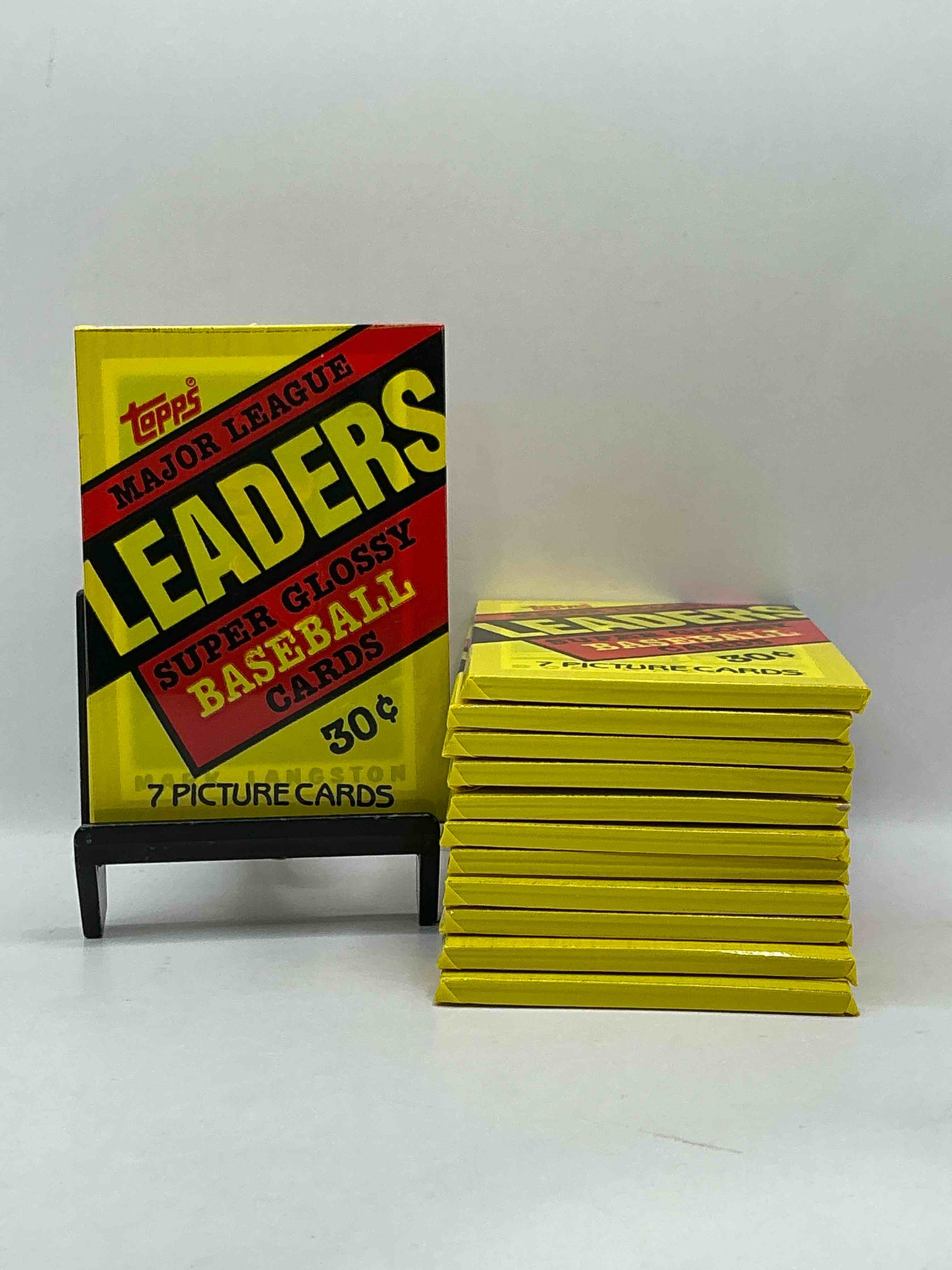 Ultra Rare! 1987 "MLB Leaders" Unopened Miniature Baseball Collectible Card Packs, 7 Cards Per Pack, Direct From Original Retail Case. Super Rare, Impossible To Find! Like New Condition!