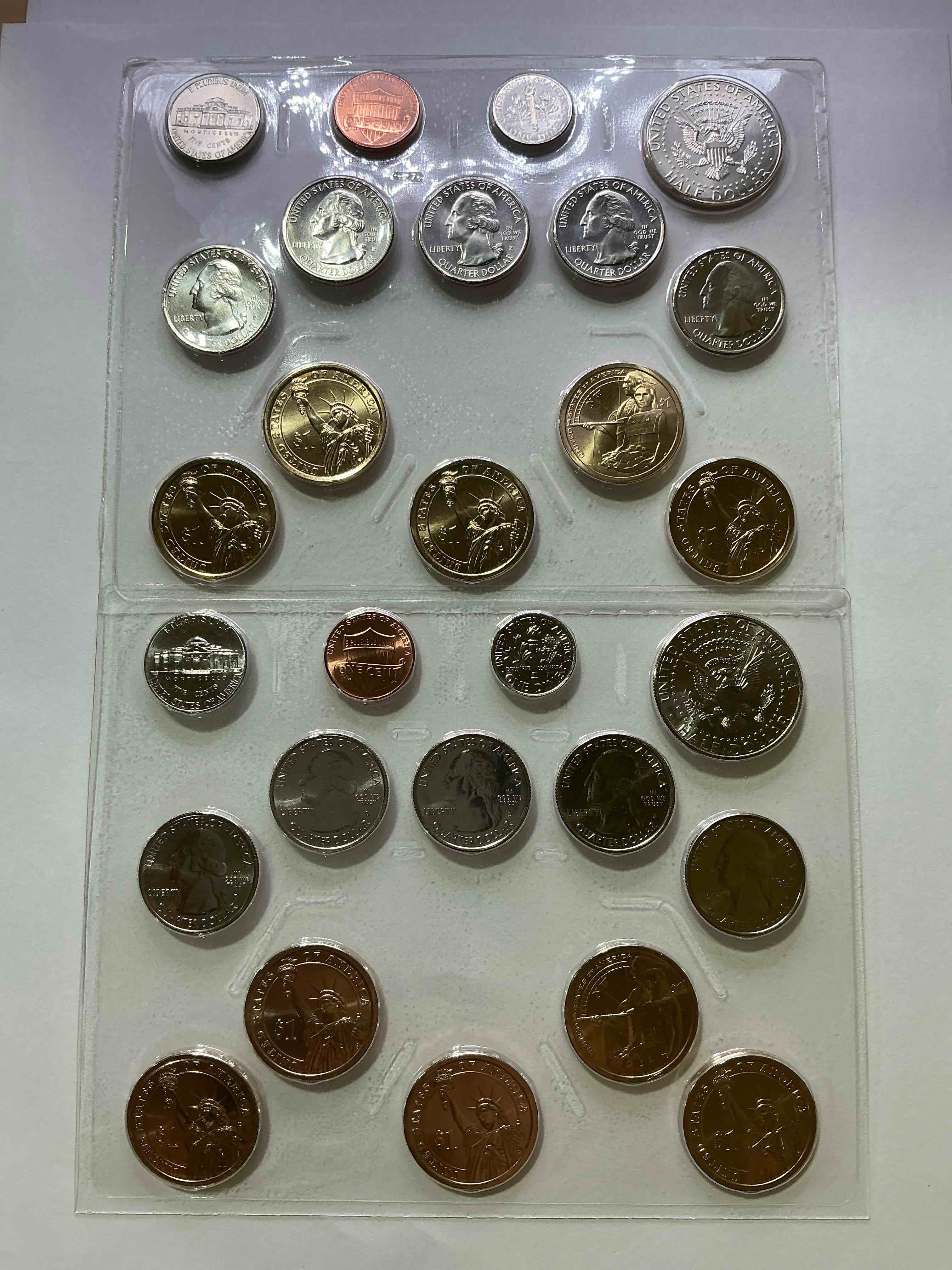 2014 Uncirculated Mint Coins! 28 Coin Lot, With MULTIPLE Dollar Coins, Half Dollars, Quarters, Dimes, Nickels & Pennies! WOW!