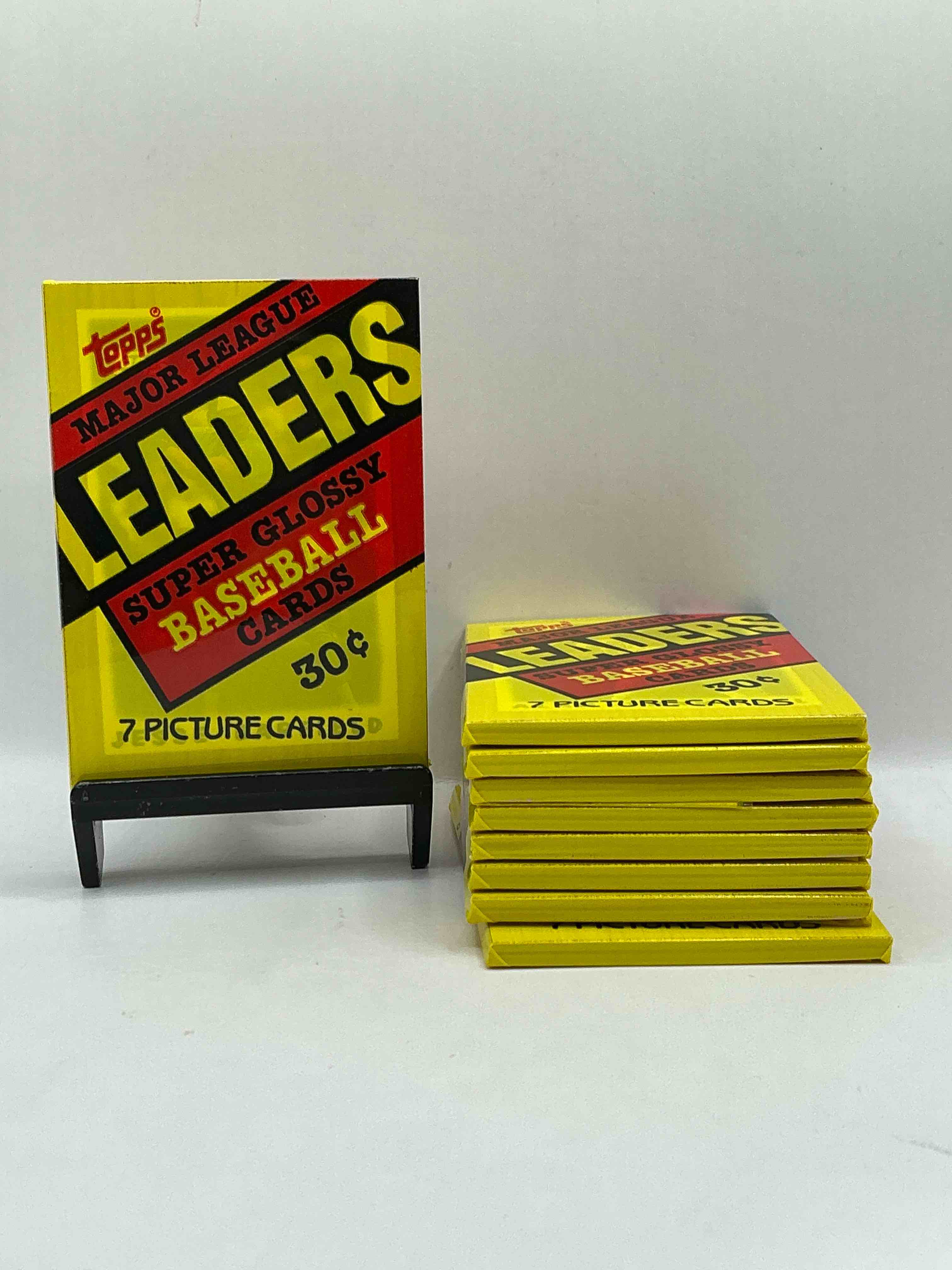 Ultra Rare! 1987 "MLB Leaders" Unopened Miniature Baseball Collectible Card Packs, 7 Cards Per Pack, Direct From Original Retail Case. Super Rare, Impossible To Find! Like New Condition!