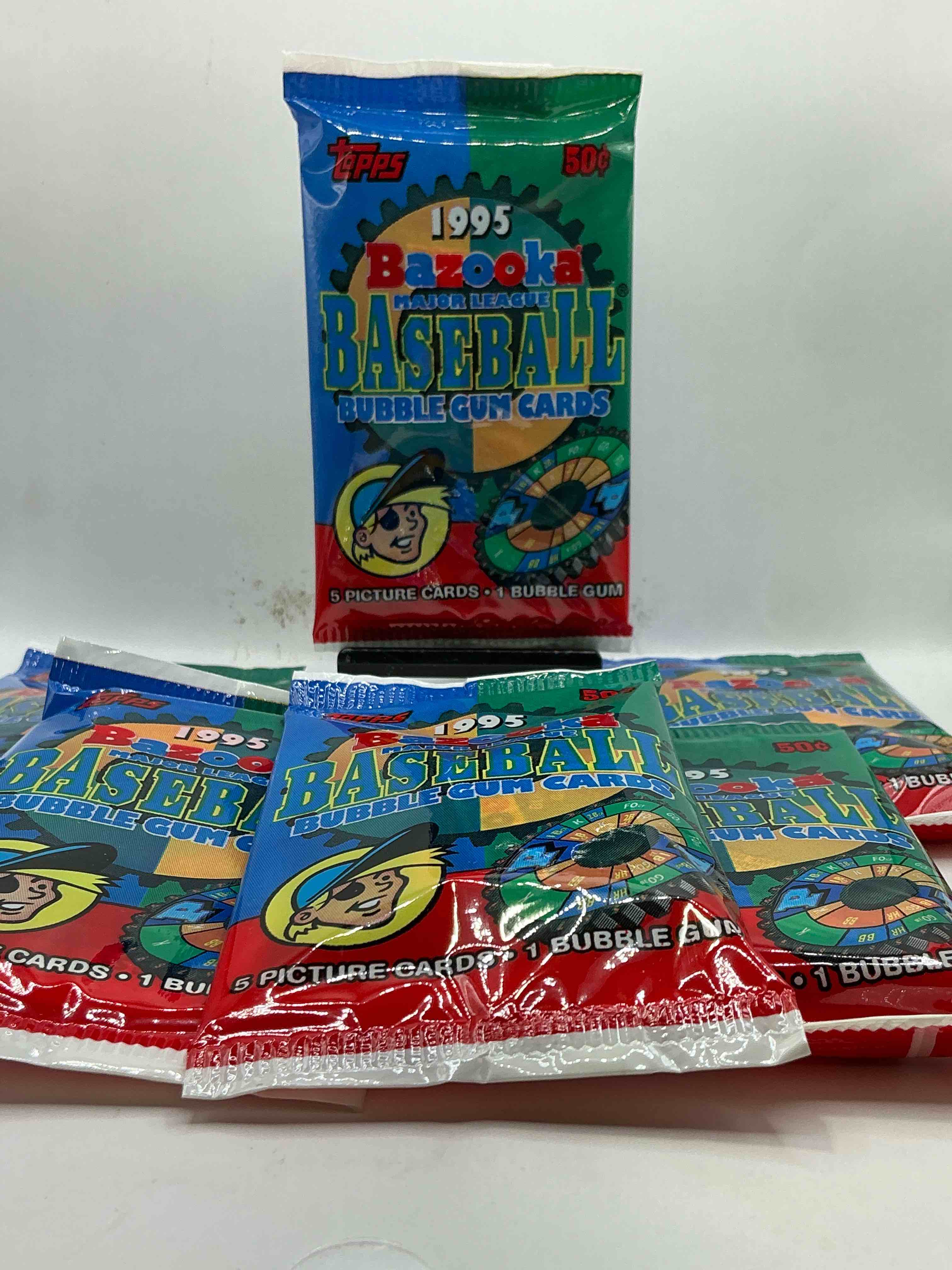 1995 Bazooka Baseball Bubblegum Cards! 1995 Topps Baseball Treasure! These Packs Have 5 Cards & Gum Inside! Cool Piece Of Baseball Memorabilia!