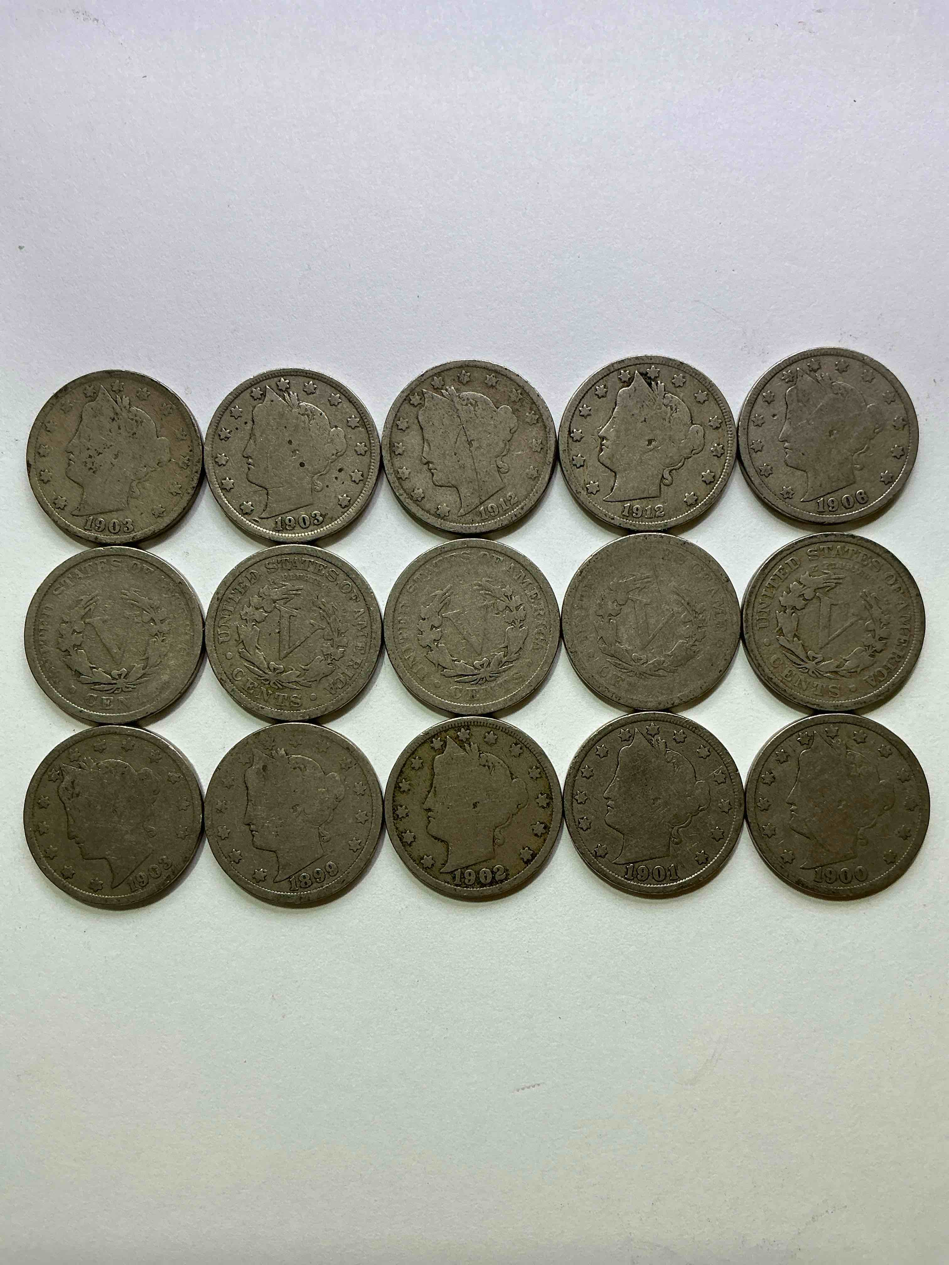 Antique U.S. V Nickels! Think Of The History These Coins Have Seen!, Liberty Head V Nickels Were Minted Up Until 1913 & Were The Style Of Nickels Before Buffalo Nickels. Own Some Cool Pieces Of History! Rare To See These Coins With The "Date On" In Circulated Condition!