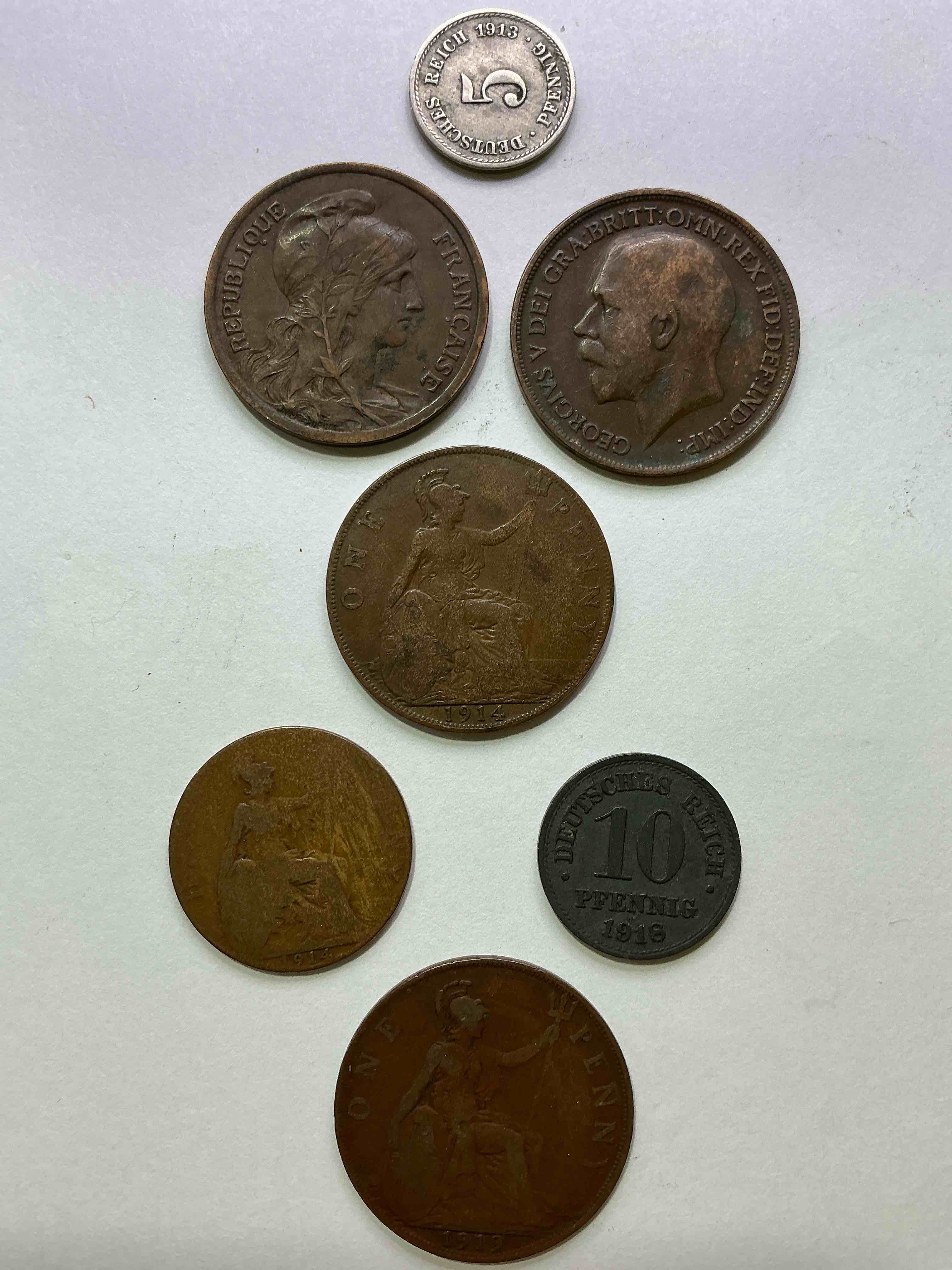 World War One Era Buffs Rejoice! Check Out This Collection Of WW1 Era (1913-1919) Coins! Super Hard To Collect & Find In One Place! Great Conversation Pieces & Incredible Pieces Of History!