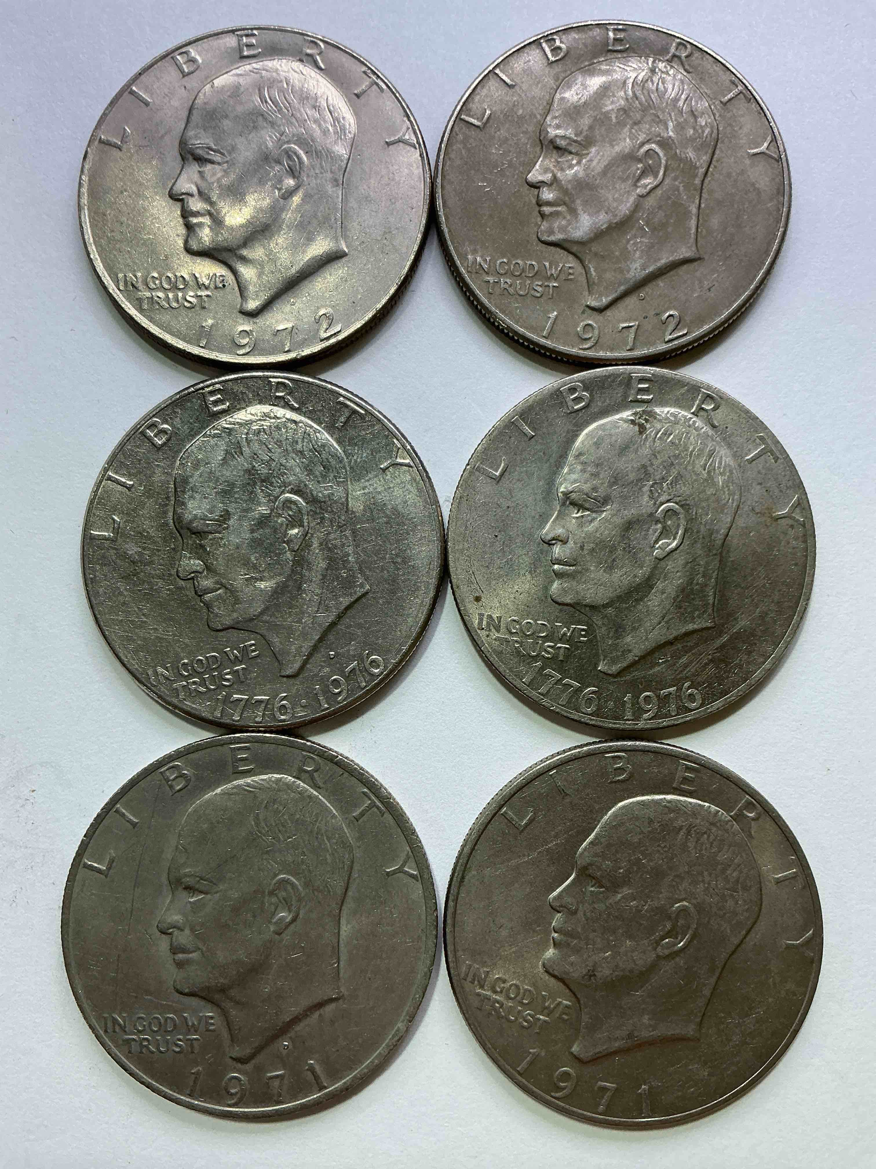 Gorgeous Eisenhower Dollar Coins! These Striking, Large U.S. Coins Were Minted From 1971-1978. Here Are Gorgeous Examples Of “Ike" Dollars From 1976 & More! These Coins Have Become Immensely Popular With Collectors & Some Have Great Toning!