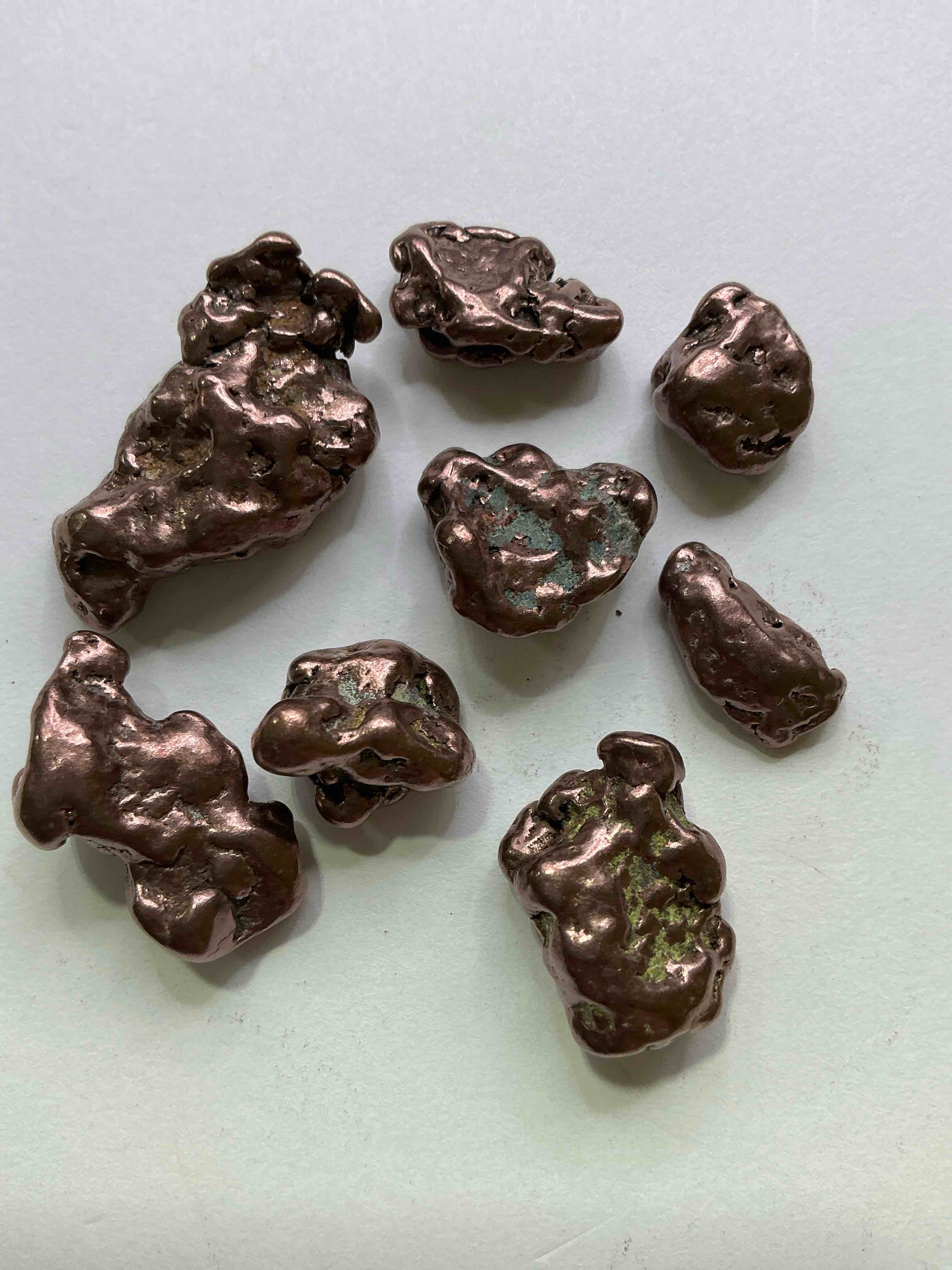 Copper Nuggets In Rare Form! Check Out These Rarely Seen Approximately .999 Copper Nuggets Direct From Prospecting In Copper Harbor, Michigan! Copper In Nugget Form Is Rarely Seen & Each Piece Is Completely Unique. A Great Investment In Fine U.S. Michigan Copper & Also Really Cool Conversation Pieces!