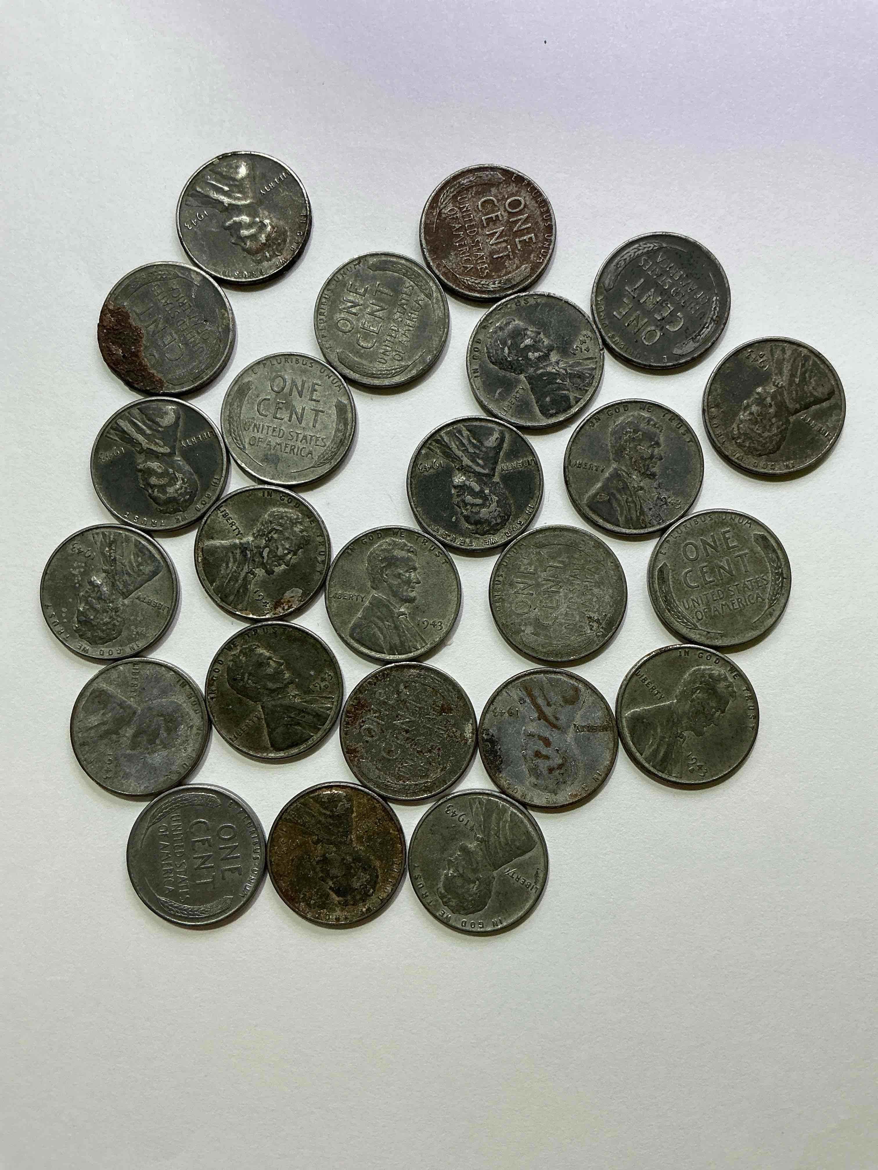 1943 World War Il History! Did You Know That In 1943 Copper Was So Valuable For Making Ammunition That The U.S. Treasury Made Pennies Out Of Steel?! 1943 STEEL Pennies Have Become Valuable, Rare Collector Items! Up For Auction Are Rare WWII Steel Pennies Appearing Circulated. Own Pieces Of World War II History That Are An Awesome Investment!