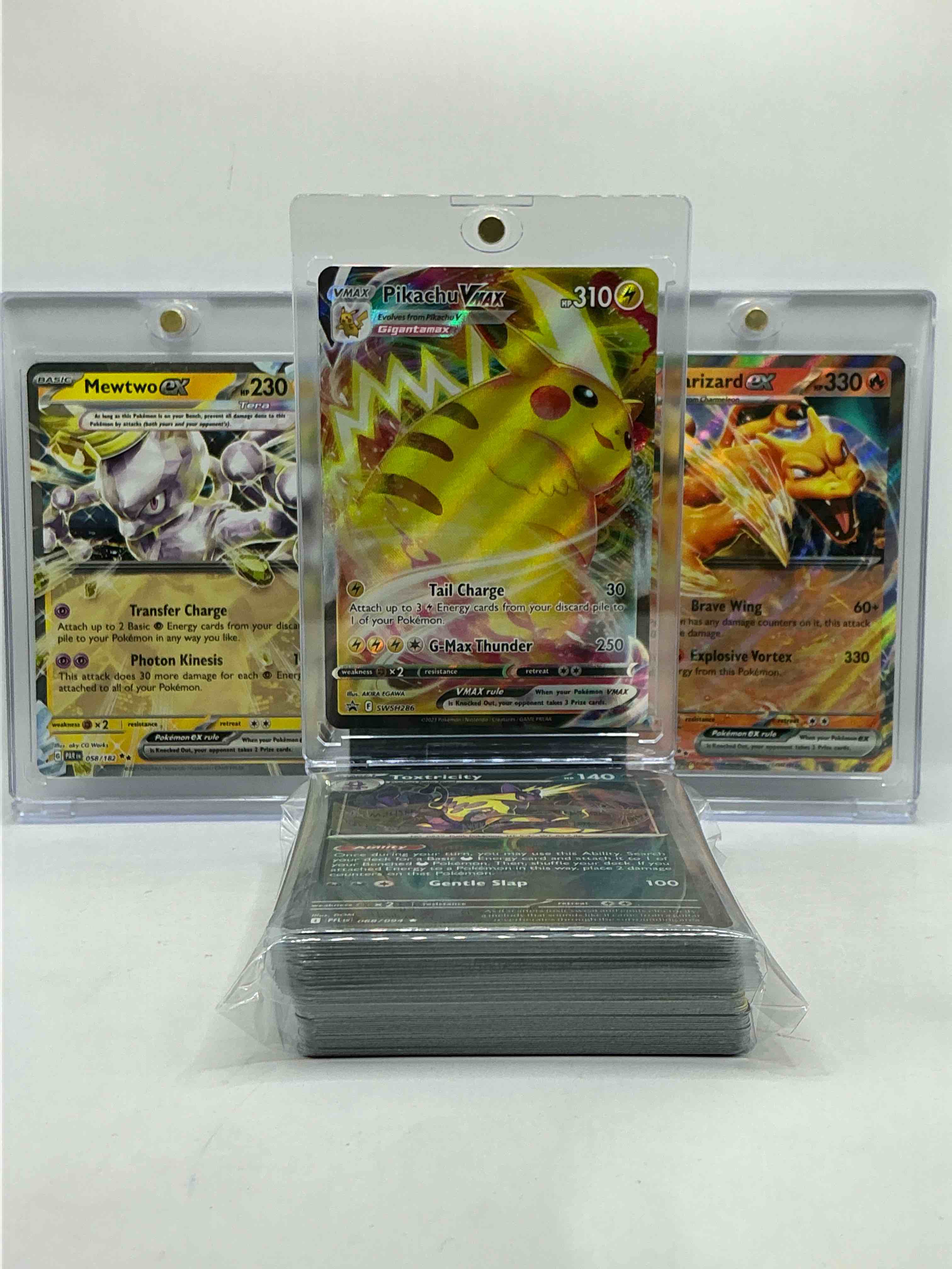 Pikachu VMAX HOLO, Charizard EX Holo, Mewtwo EX & More! Insane Trio… This 50 Card Pokémon Lot Is Filled With Commons, Heroes, Legends & More!